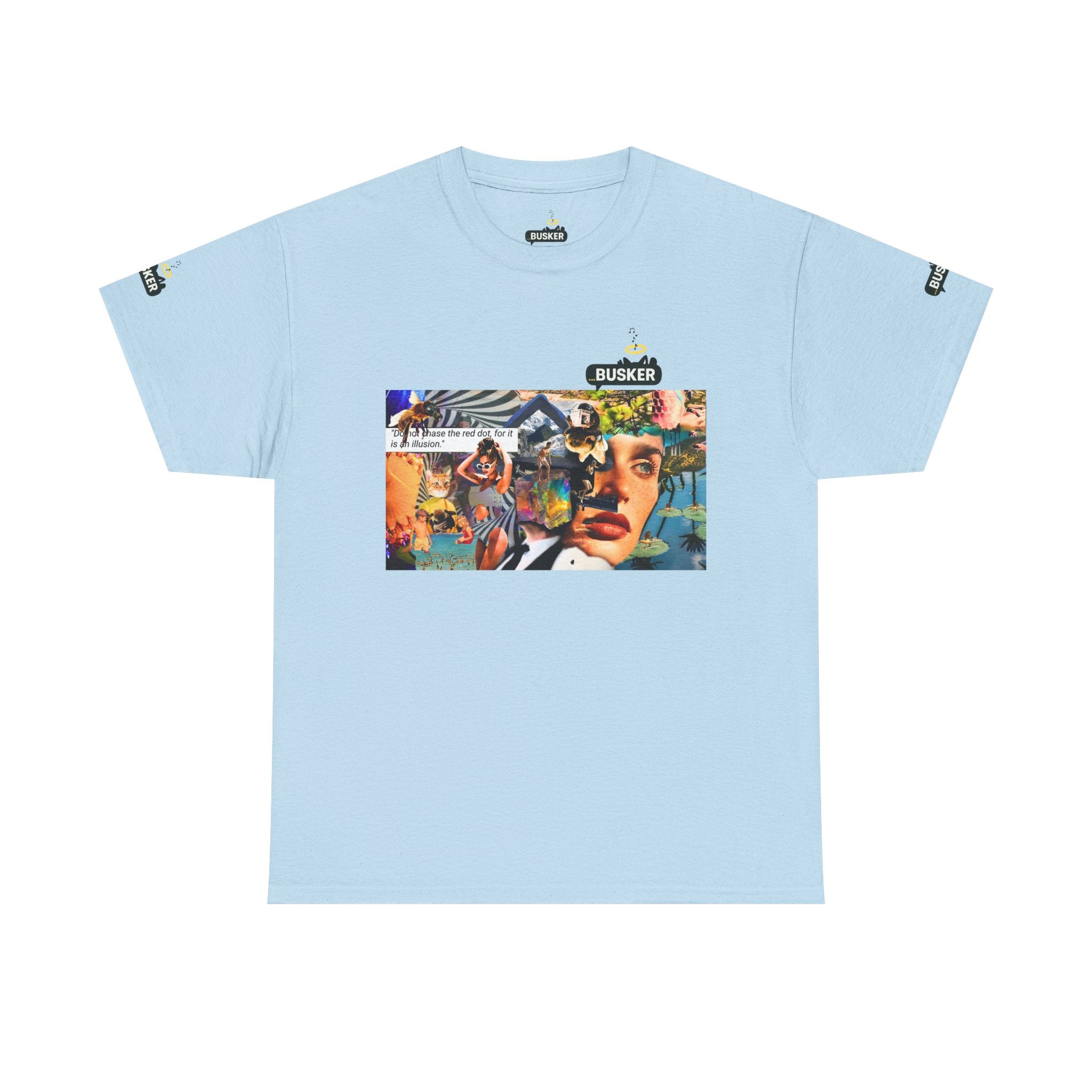 Artistic Unisex Heavy Cotton Tee - Vibrant Busker Design