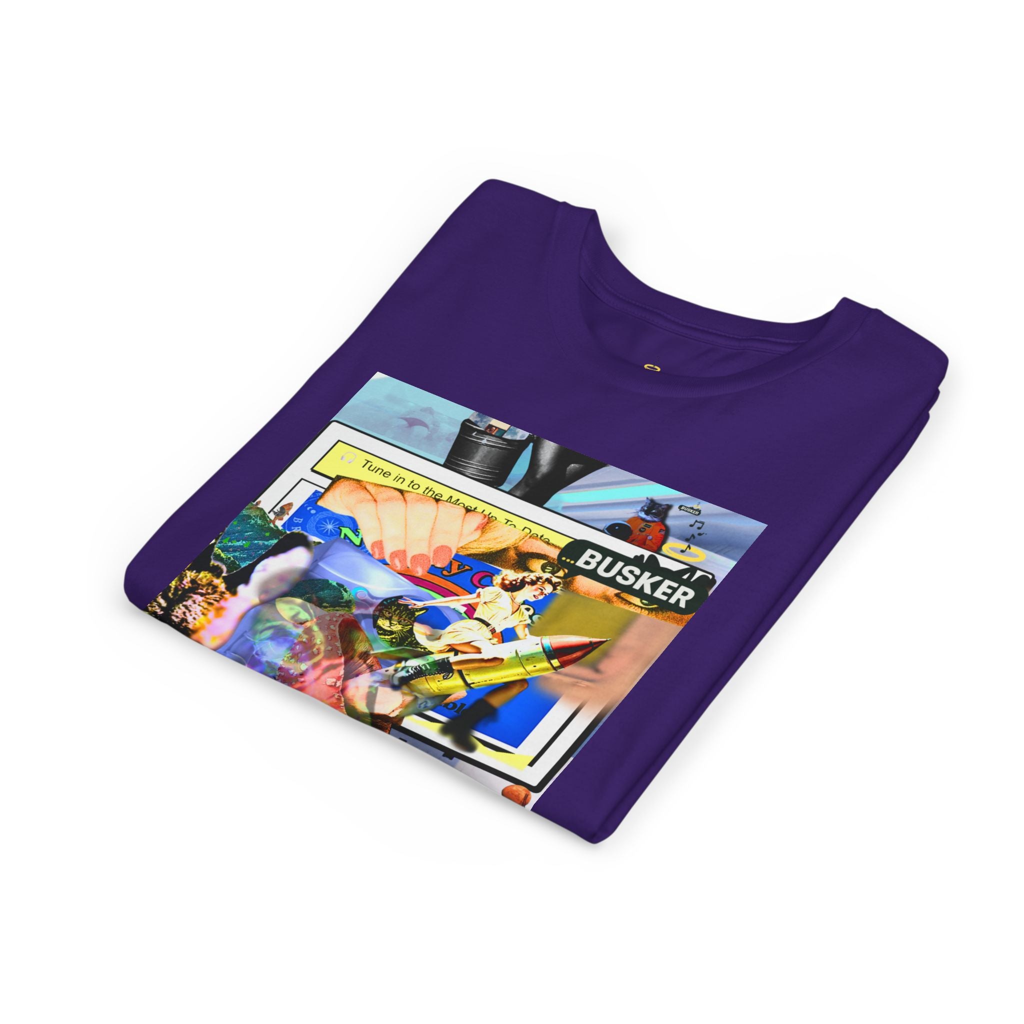 Colorful Youth Short Sleeve Tee - "Busker" Graphic Art Top