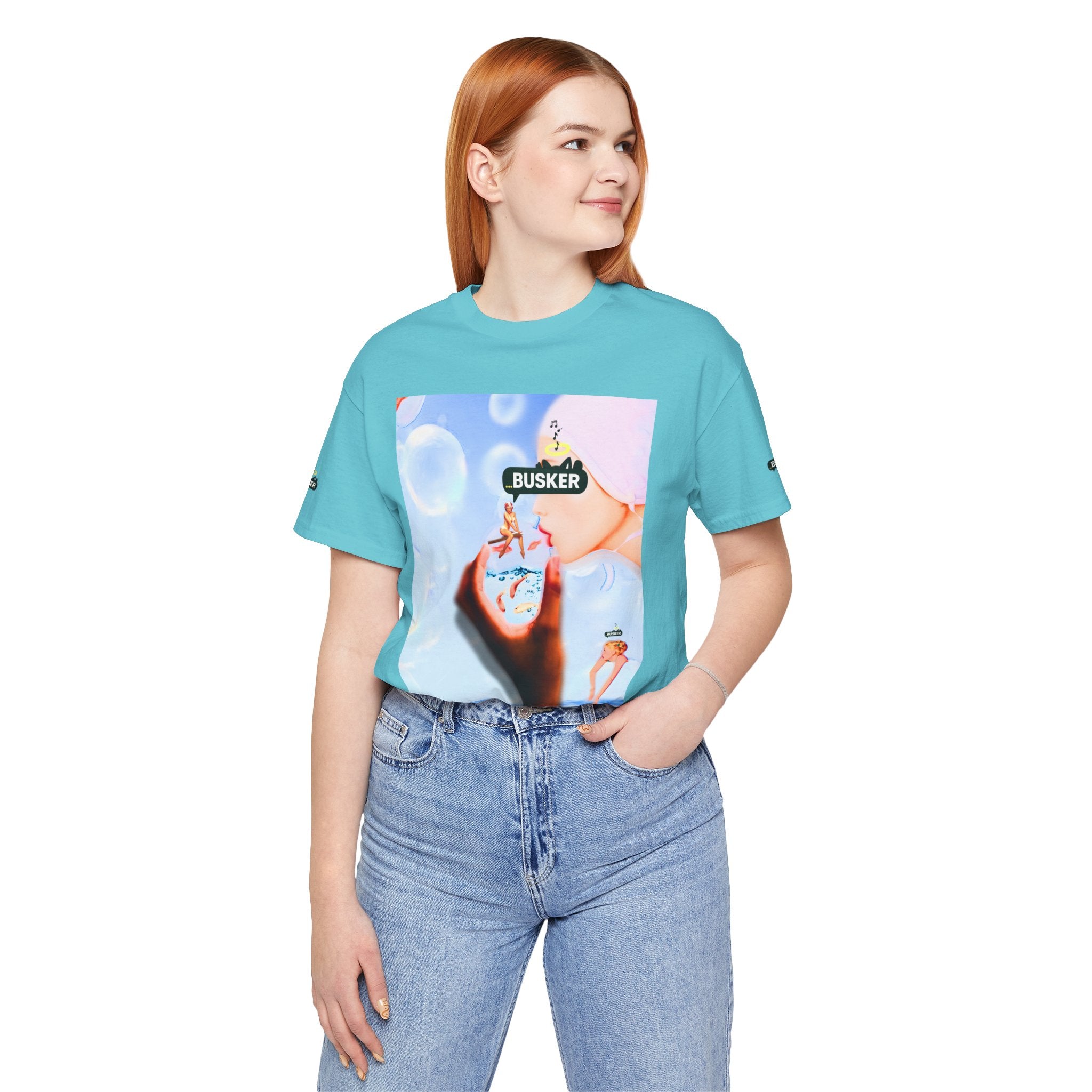 Busker Vibe Unisex Jersey Tee – Colorful Artistic Design for Summer Fun