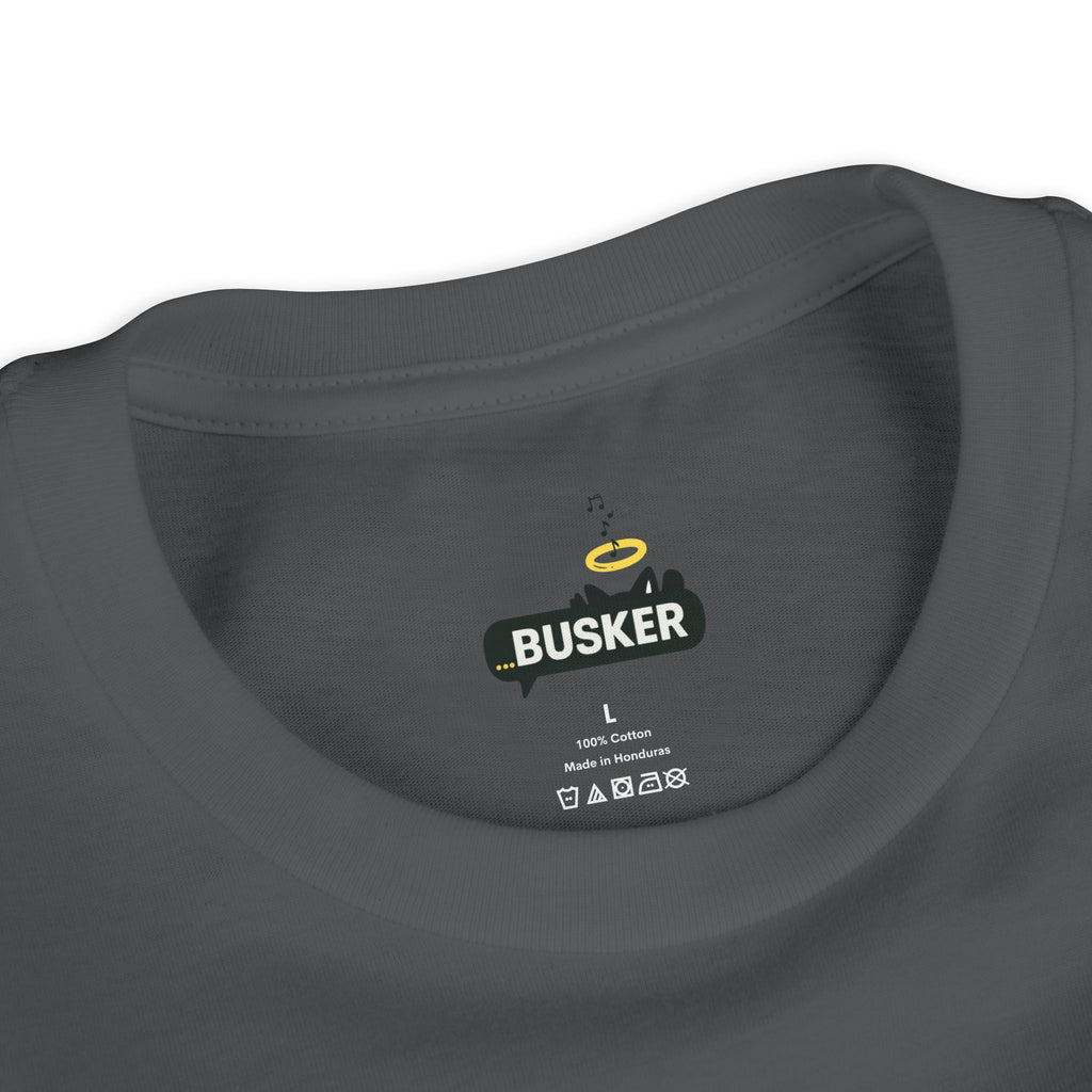 Busker Youth Short Sleeve Tee, Fun Summer Tee, Music Lover Gift, Kids Graphic T-Shirt, Festival Outfit, Creative Gift Idea