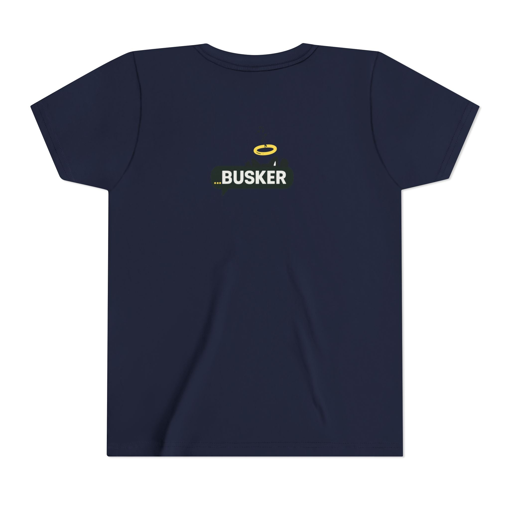 Youth Graphic Tee with Fun 'Busker' Design, Cool Summer Shirt, Gifts for Kids, Festival Attire, Trendy Youthwear