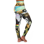 Busker High Waisted Yoga Leggings - Vibrant All-Over Print Activewear