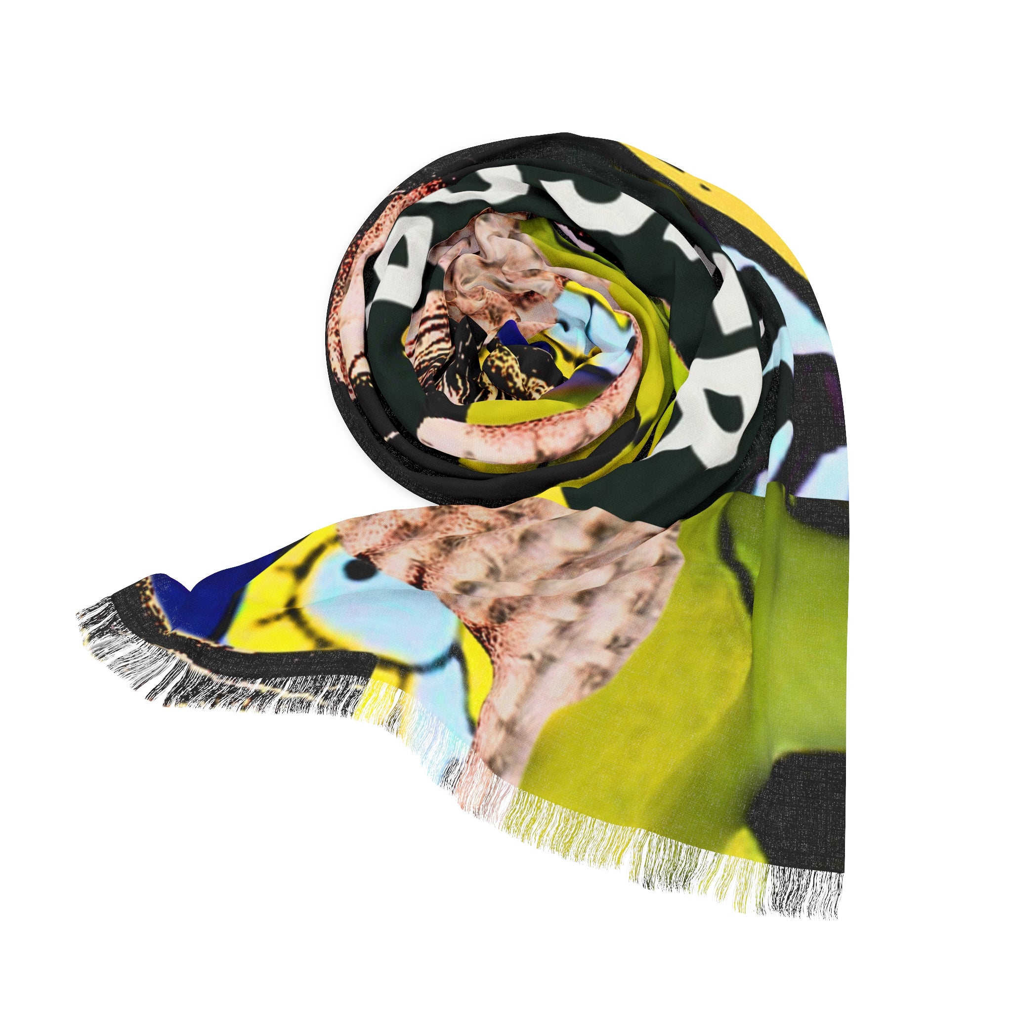 Trendy Graphic Light Scarf with 'BUSKER' Print