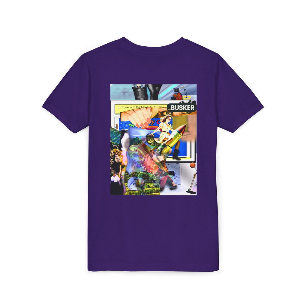 Colorful Youth Short Sleeve Tee - "Busker" Graphic Art Top