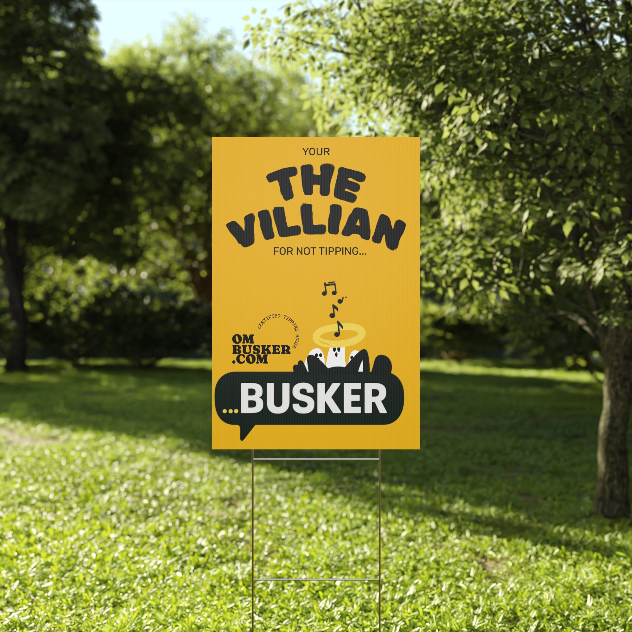 Custom Busker Plastic Yard Sign - Fun Event Signage, Outdoor Decoration, Gift for Street Performers, Yard Sign for Festivals, Humor Sign