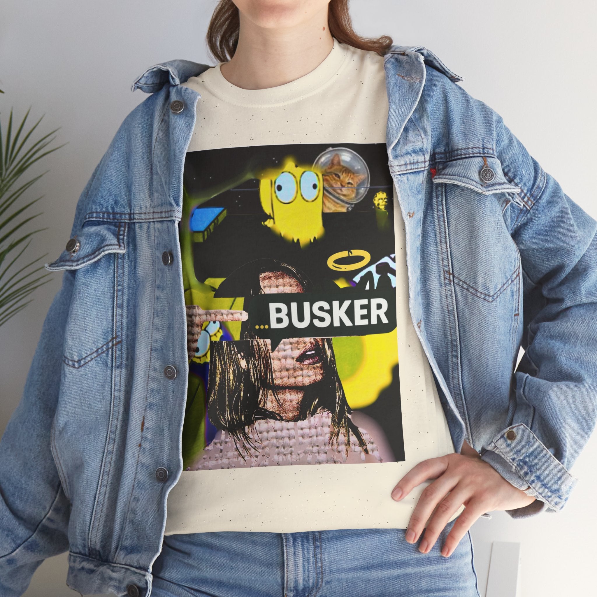 Artistic Unisex Heavy Cotton Tee - 'BUSKER' Graphic Design