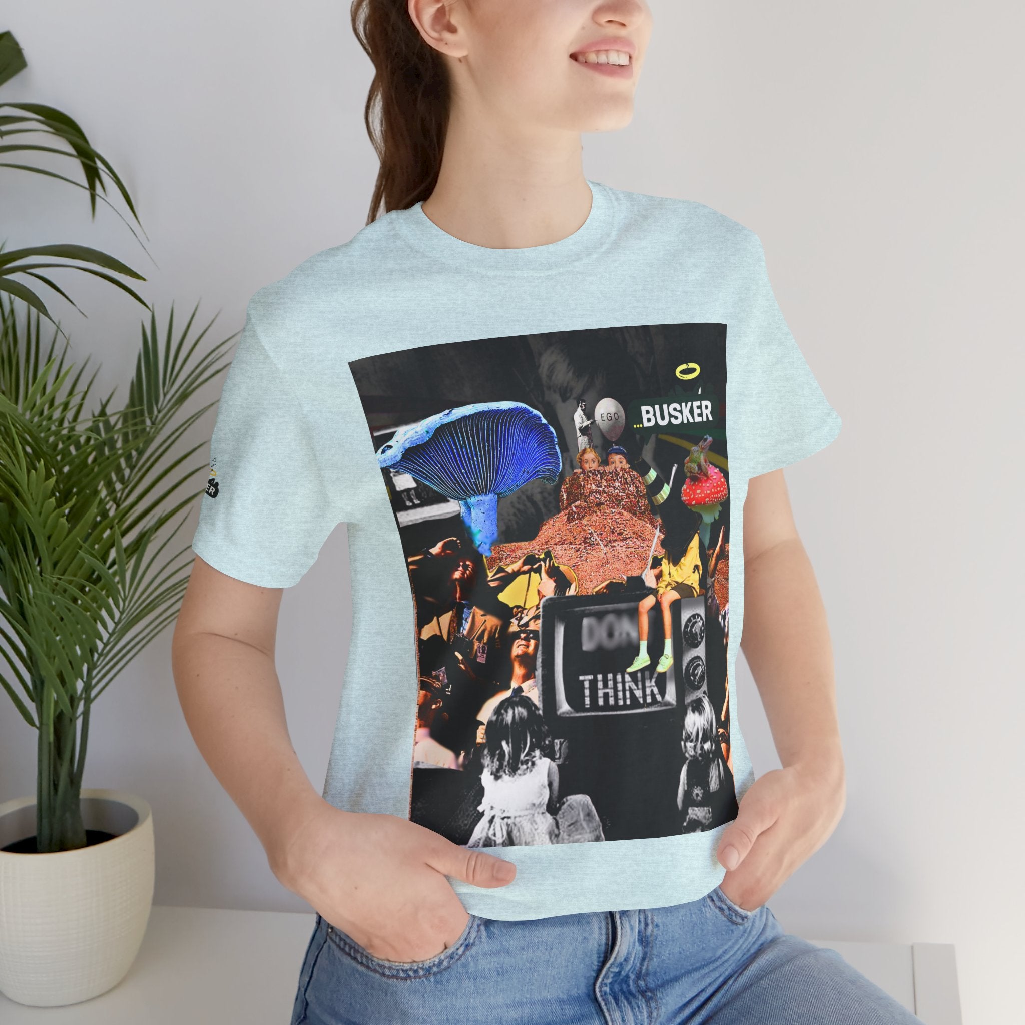 Creative Unisex Graphic Tee - 'I Don't Think' Busker Design