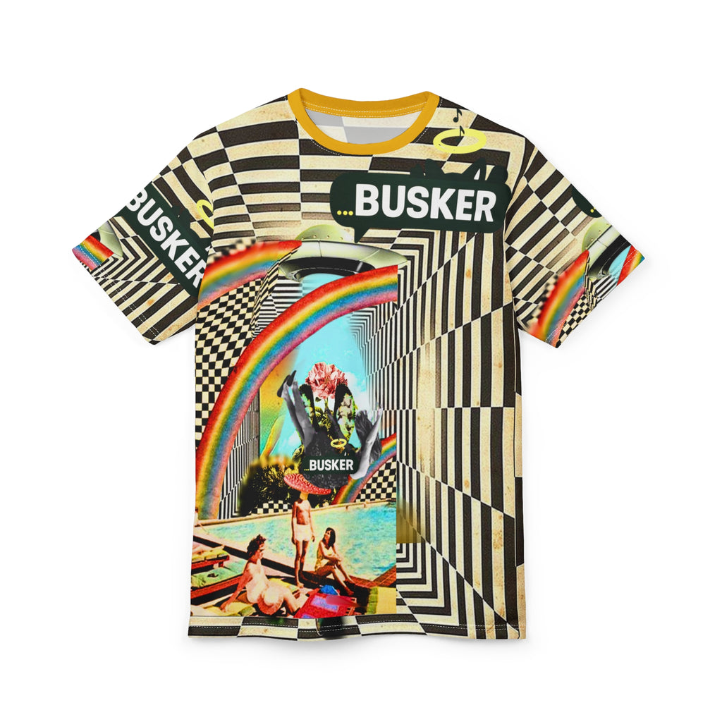 Vibrant Unisex Graphic Tee - Retro Summer Vibes with ‘Busker’ Design