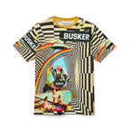 Vibrant Unisex Graphic Tee - Retro Summer Vibes with ‘Busker’ Design