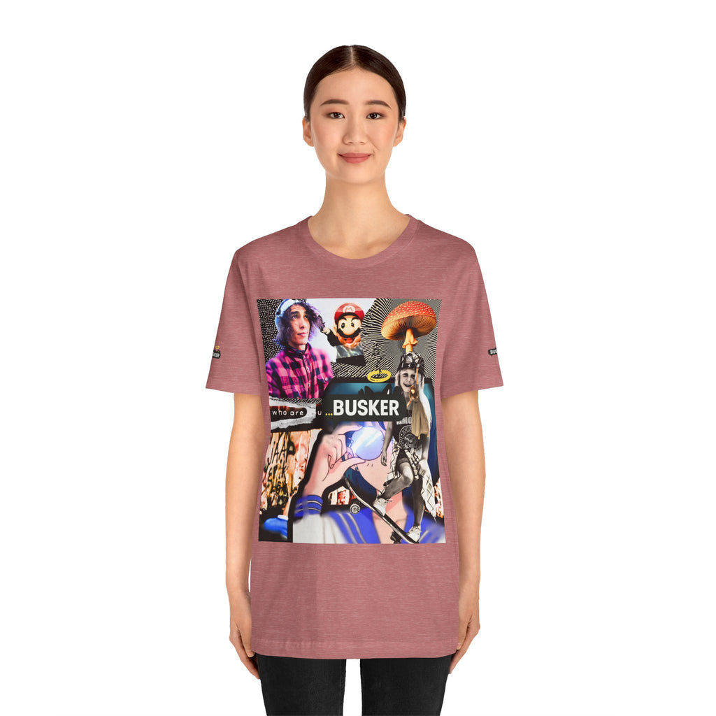 Busker Vibe Unisex Tee - Music & Art Collage Design