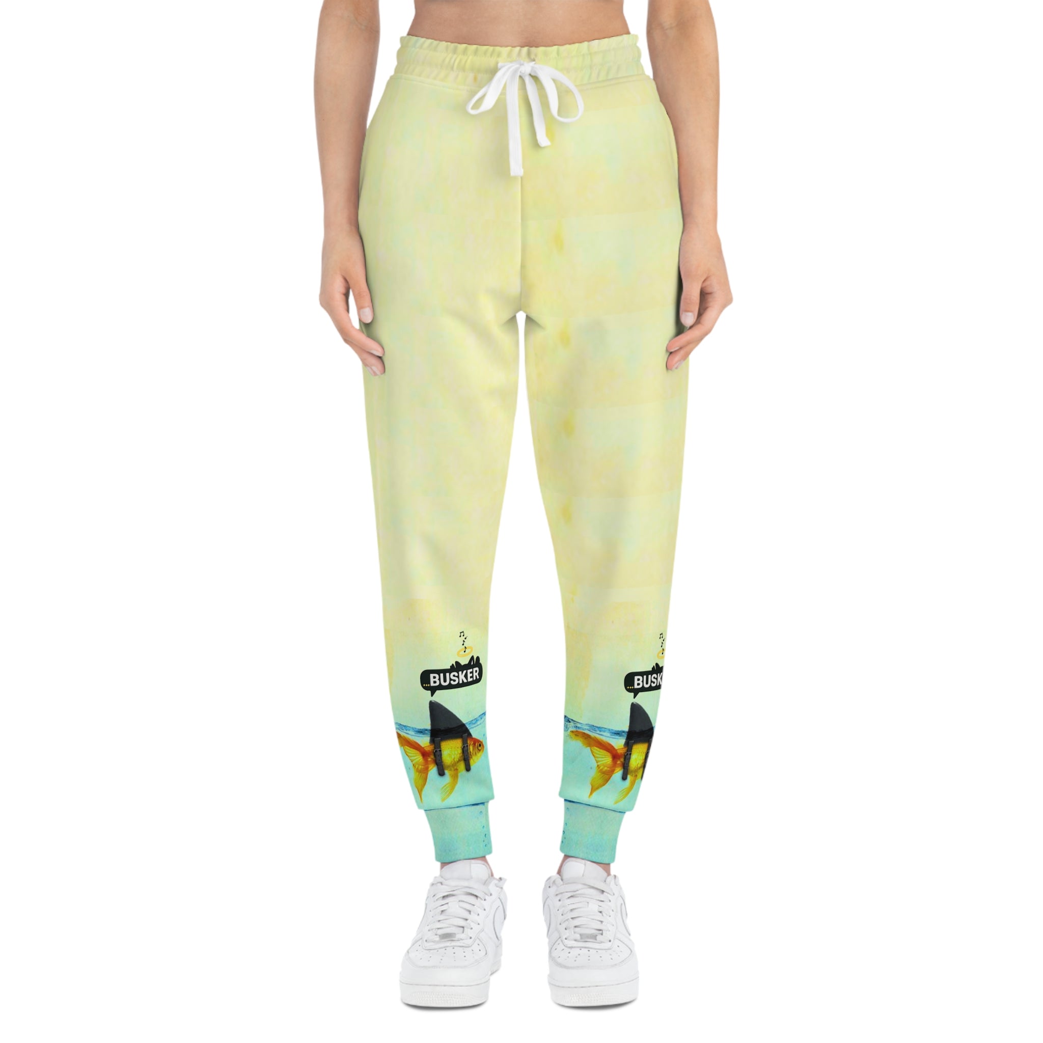 Vibrant Busker Athletic Joggers, Casual Streetwear Pants, Summer Travel Gear, Festival Outfit, Unique Gift for Music Lovers
