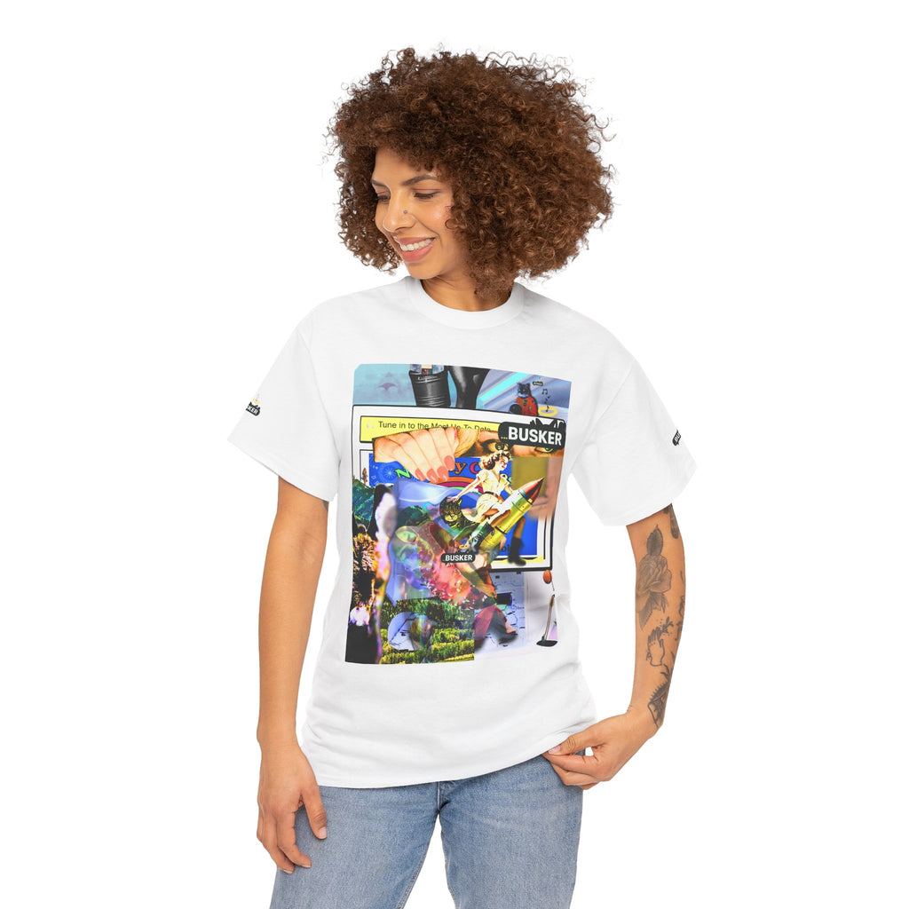 Cool Graphic Unisex Heavy Cotton Tee - 'Busker' Design