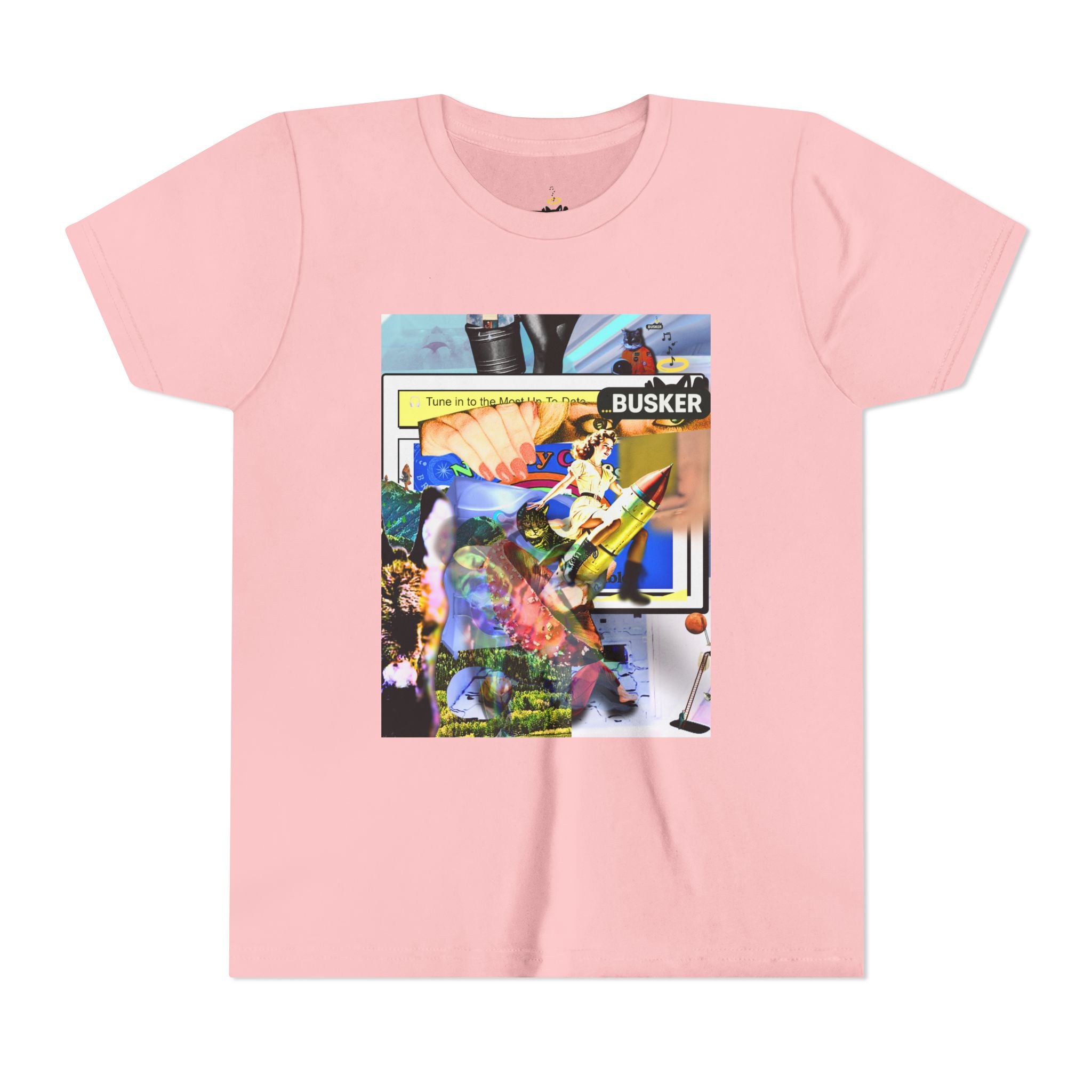 Colorful Youth Short Sleeve Tee - "Busker" Graphic Art Top