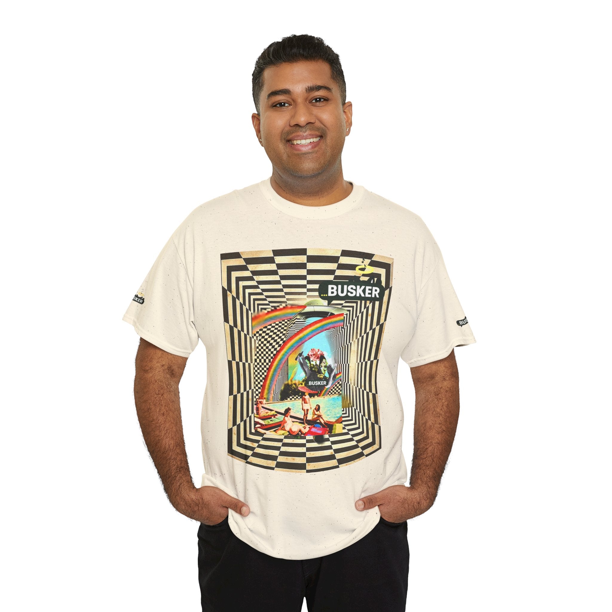 Retro Busker Graphic Tee - Unisex Heavy Cotton