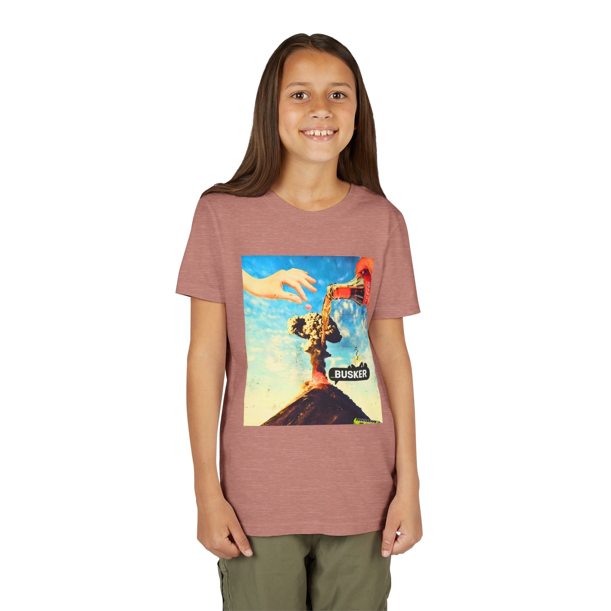 Busker Youth Short Sleeve Tee, Fun Summer Tee, Music Lover Gift, Kids Graphic T-Shirt, Festival Outfit, Creative Gift Idea