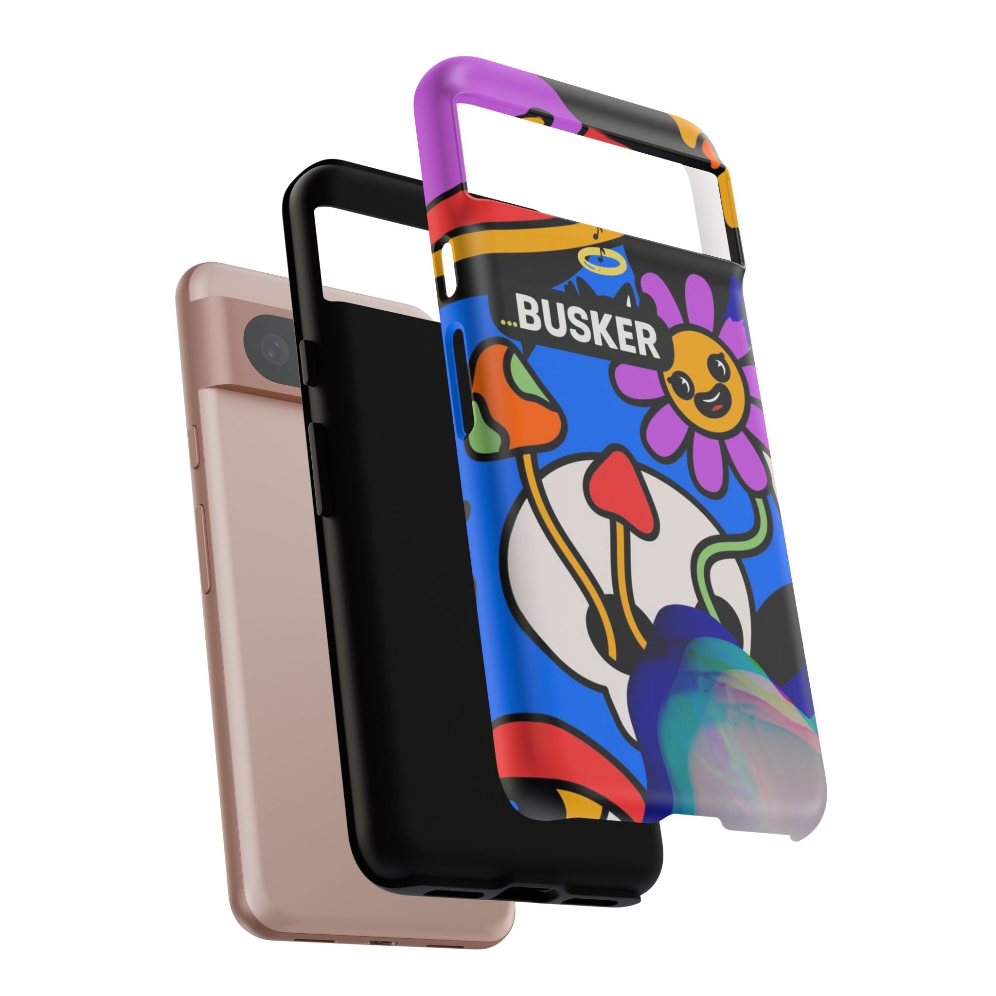 Colorful Phone Case, Cute Phone Accessories, Gift for Music Lovers, Fun Tech Gear, Unique Floral Design Case