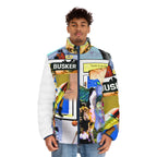 Artistic Men's Puffer Jacket - Colorful AOP Design