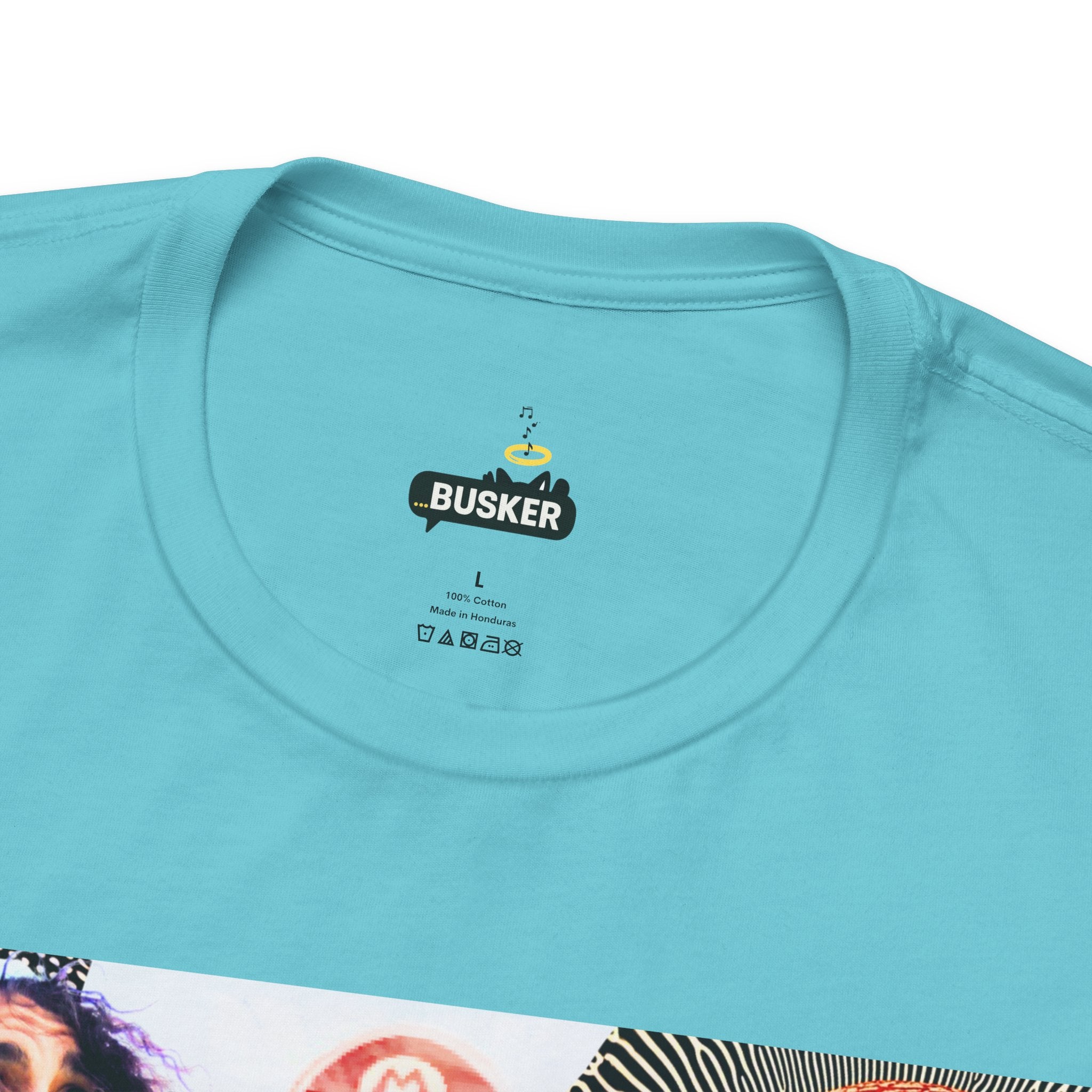 Busker Vibe Unisex Tee - Music & Art Collage Design