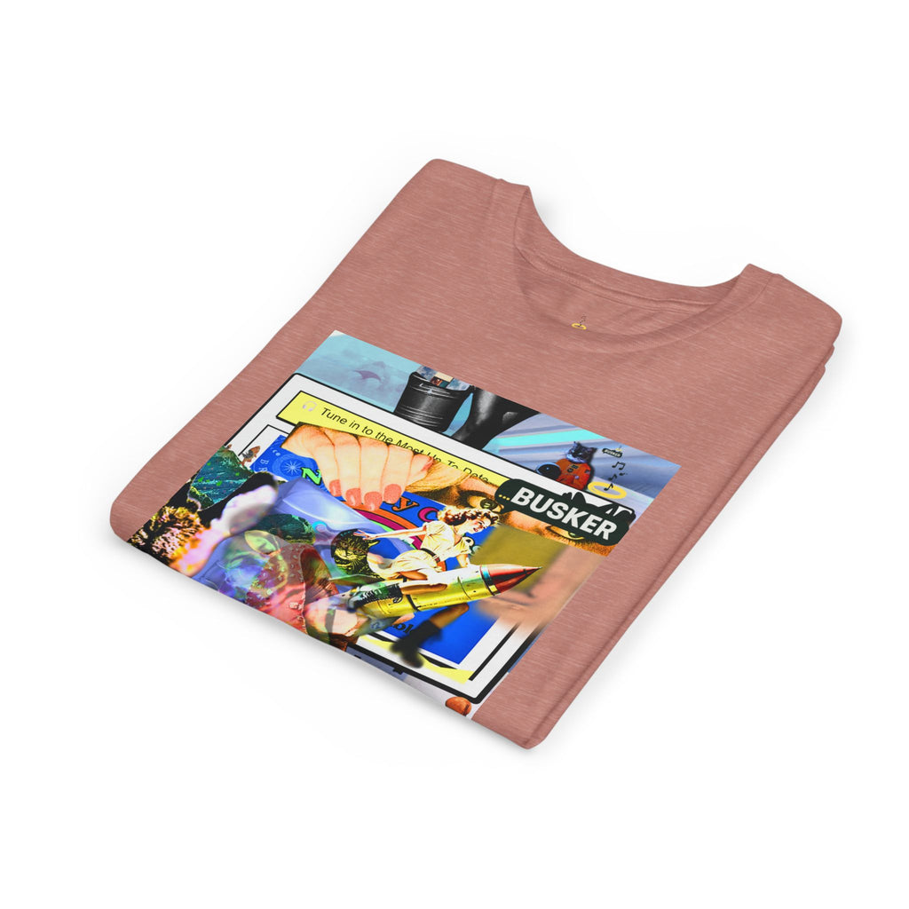 Colorful Youth Short Sleeve Tee - "Busker" Graphic Art Top