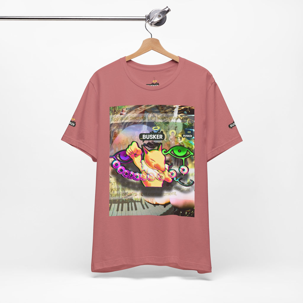 Vibrant Busker Art Tee for Creative Souls