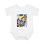 Colorful Baby Bodysuit with 'Busker' Design