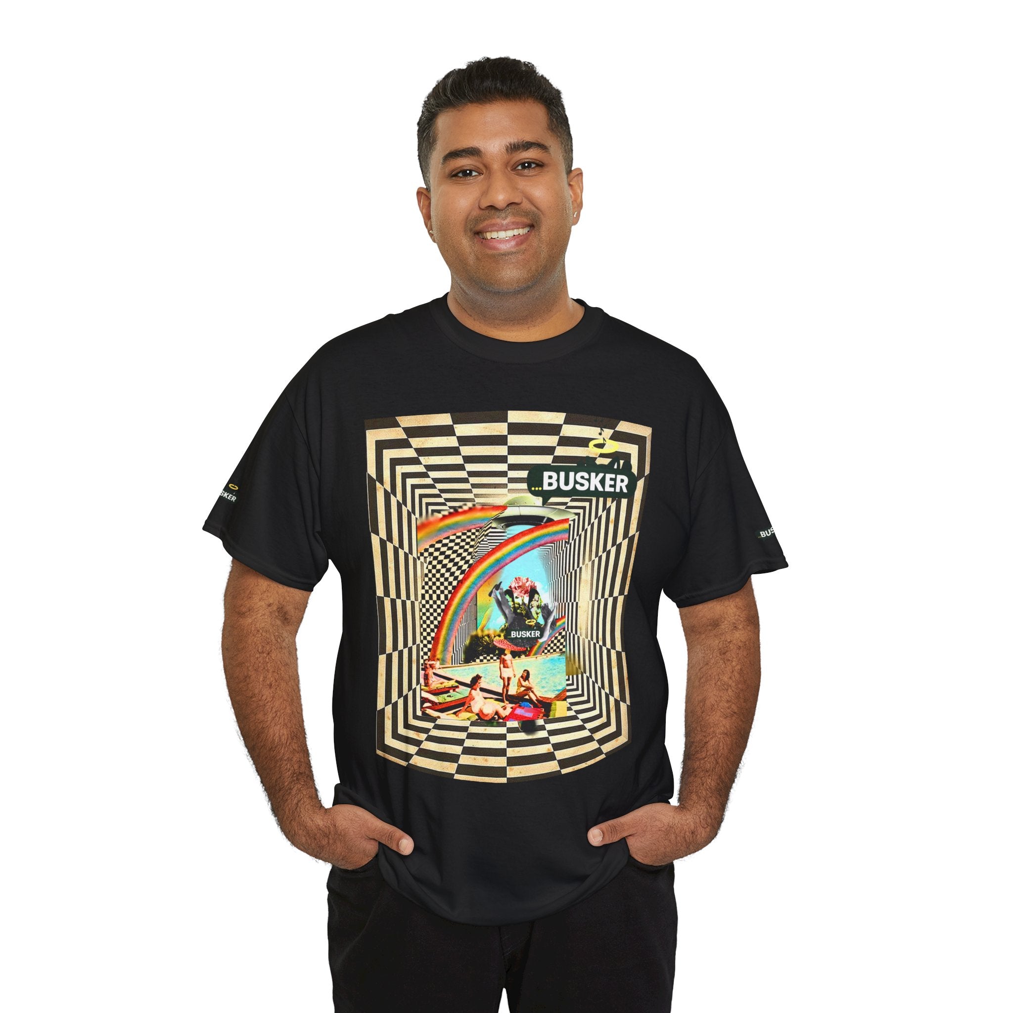 Retro Busker Graphic Tee - Unisex Heavy Cotton