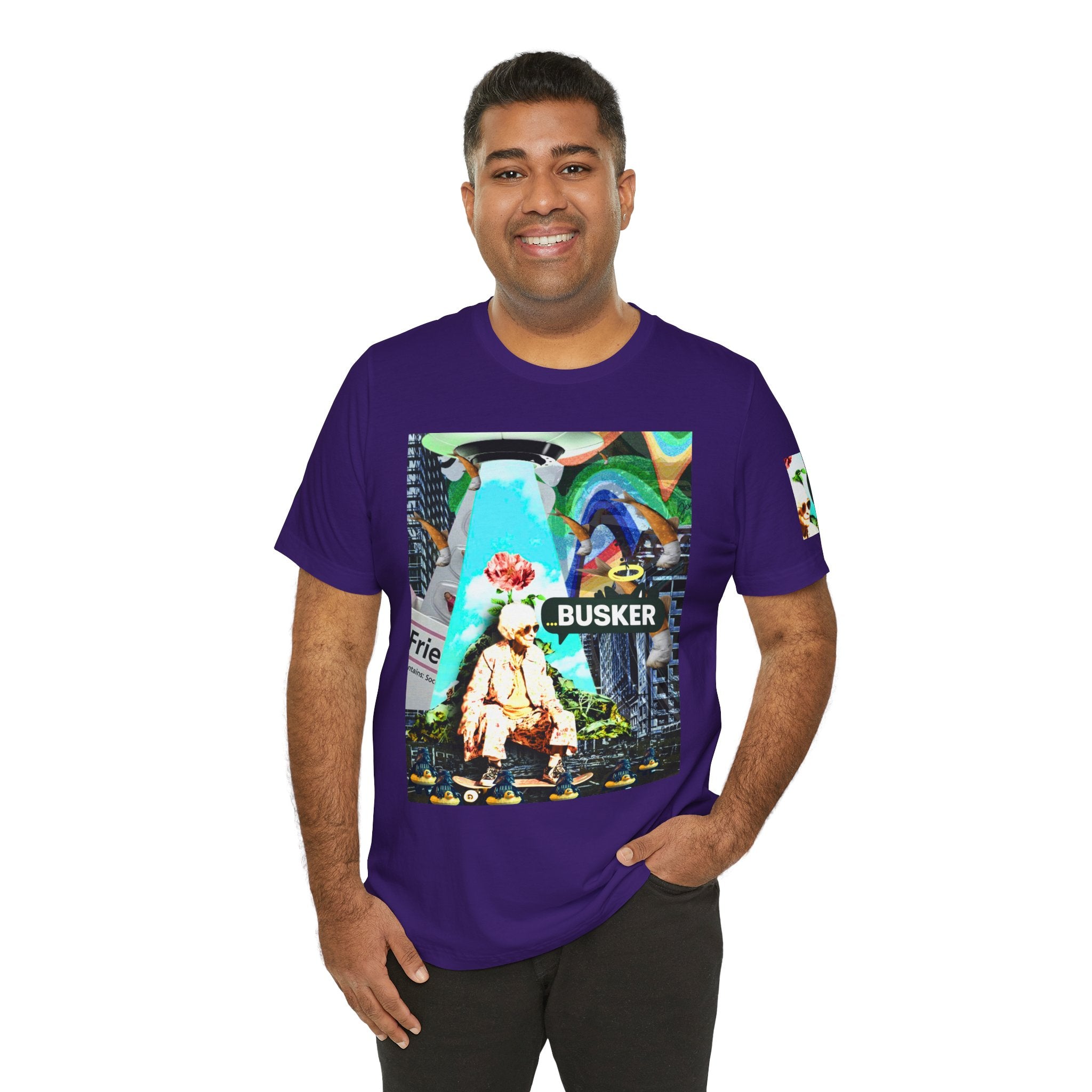 Street Art Busker Tee - Unisex Graphic Short Sleeve Shirt