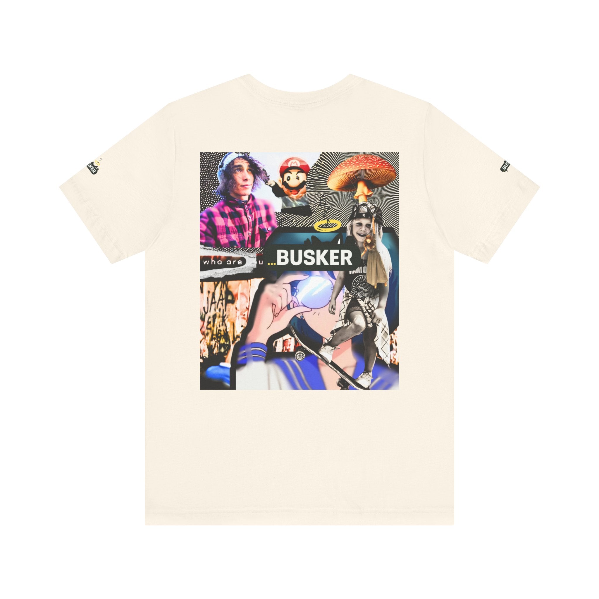 Busker Vibe Unisex Tee - Music & Art Collage Design