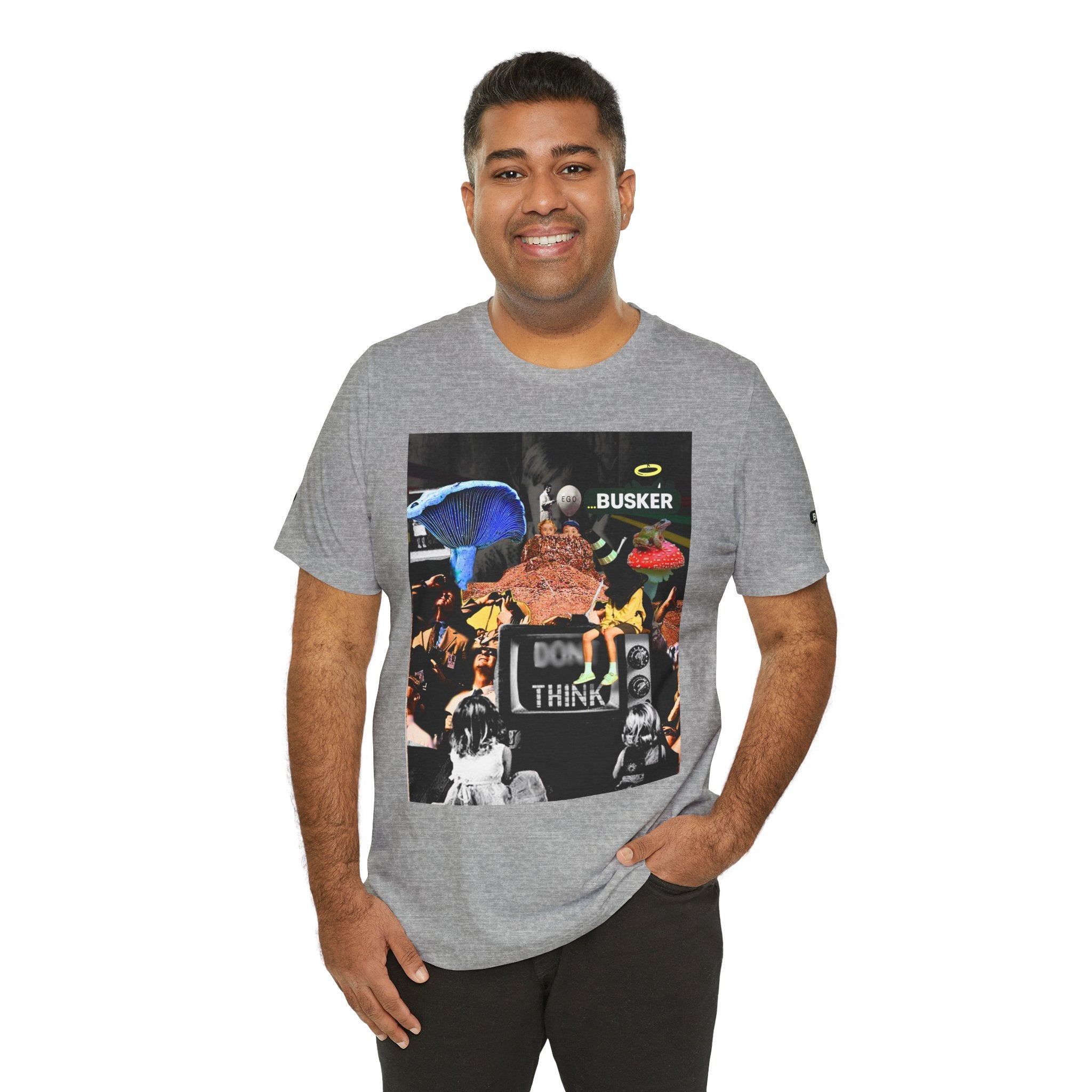 Creative Unisex Graphic Tee - 'I Don't Think' Busker Design