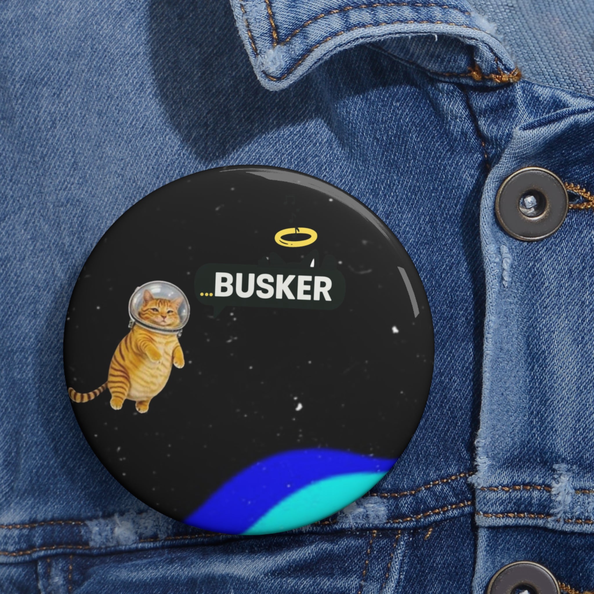 Custom Rainbow Space Cat Pin Buttons | Fun Accessories, Gift for Cat Lovers, Colorful Badges, Unique Party Favors, Retro Vibe