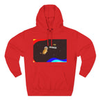 Colorful Space Cat Fleece Hoodie, Cozy, Unique, Gift for Cat Lovers, Birthday, Casual Wear, Fun Design