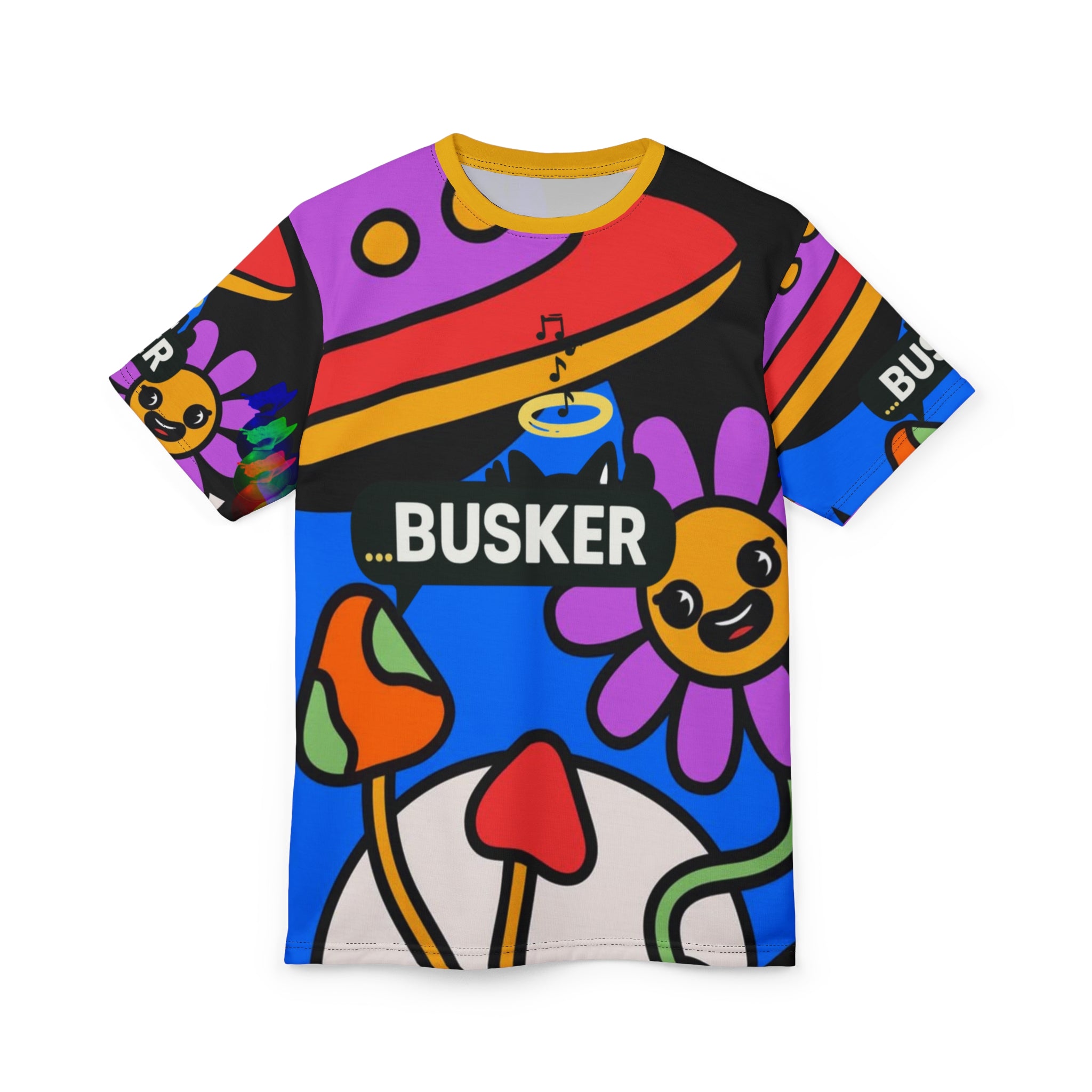 Busker Vibes Unisex Tee, Fun Graphic Shirt for Music Lovers, Trendy Colorful T-Shirt, Unique Gift for Festivals, Street Artists Fashion