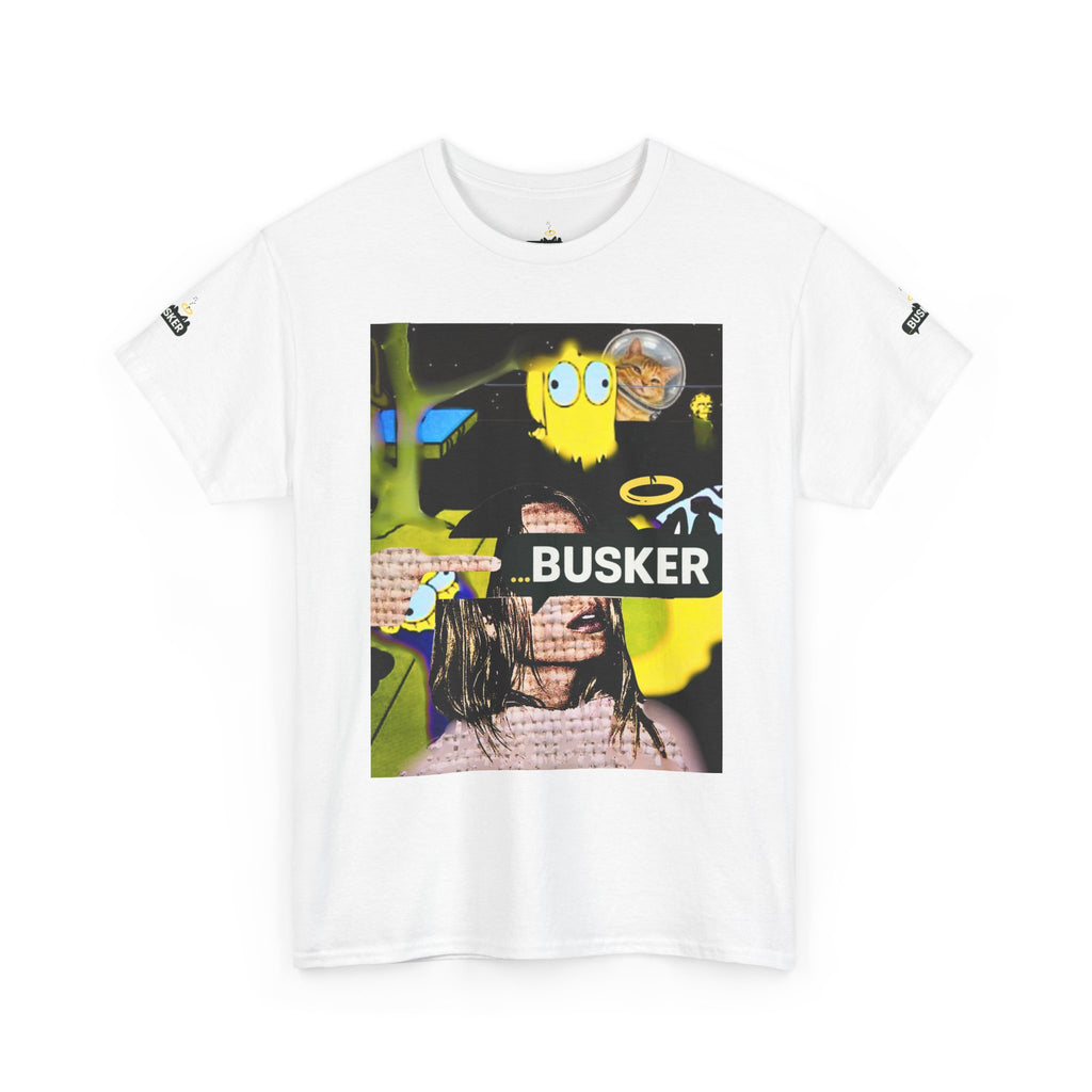 Artistic Unisex Heavy Cotton Tee - 'BUSKER' Graphic Design