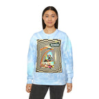 Retro Tie-Dye Sweatshirt with Rainbow Busker Design