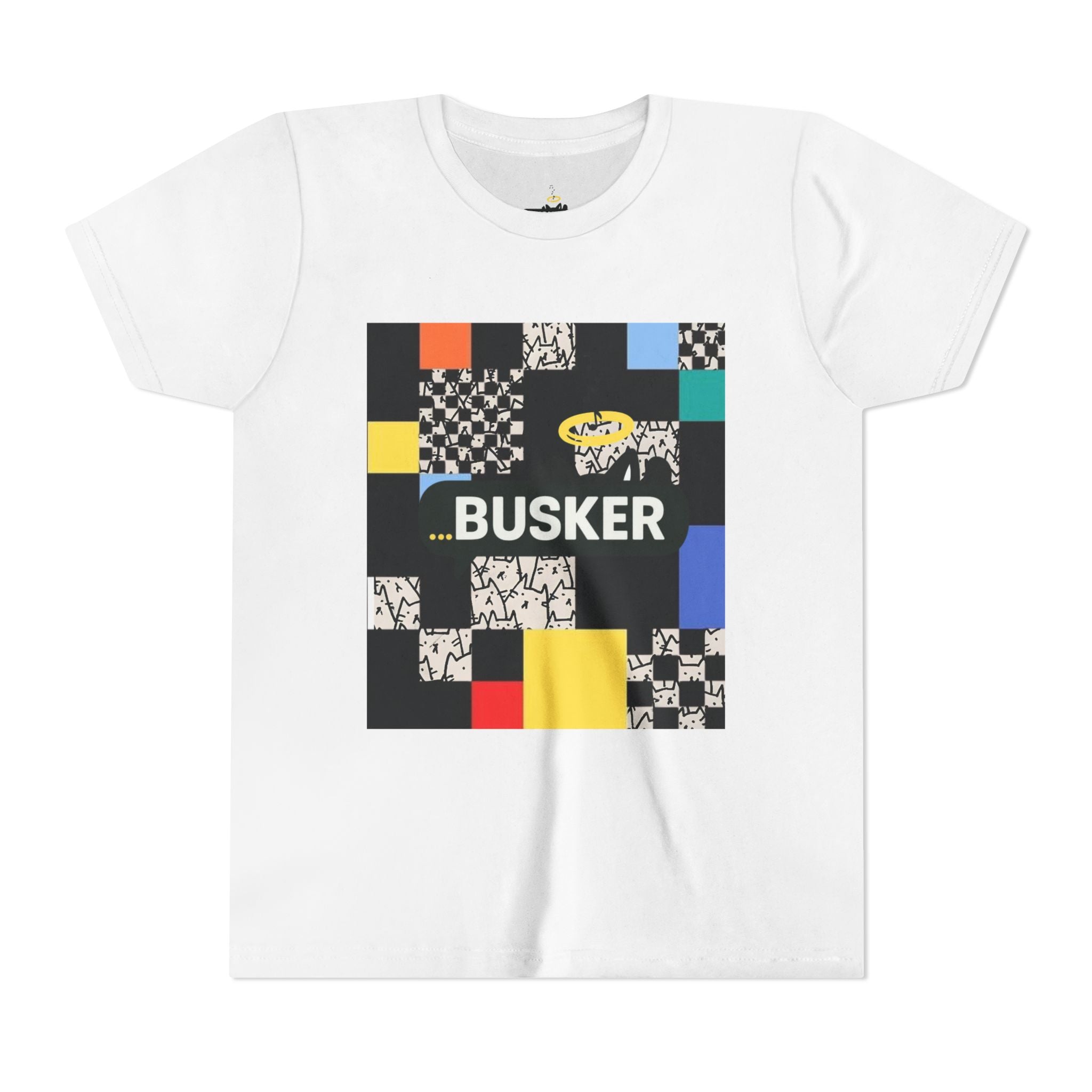 Colorful Youth Short Sleeve Tee - Perfect for Young Creators, Festivals, Birthdays, Casual Wear, Busker Themed Shirt