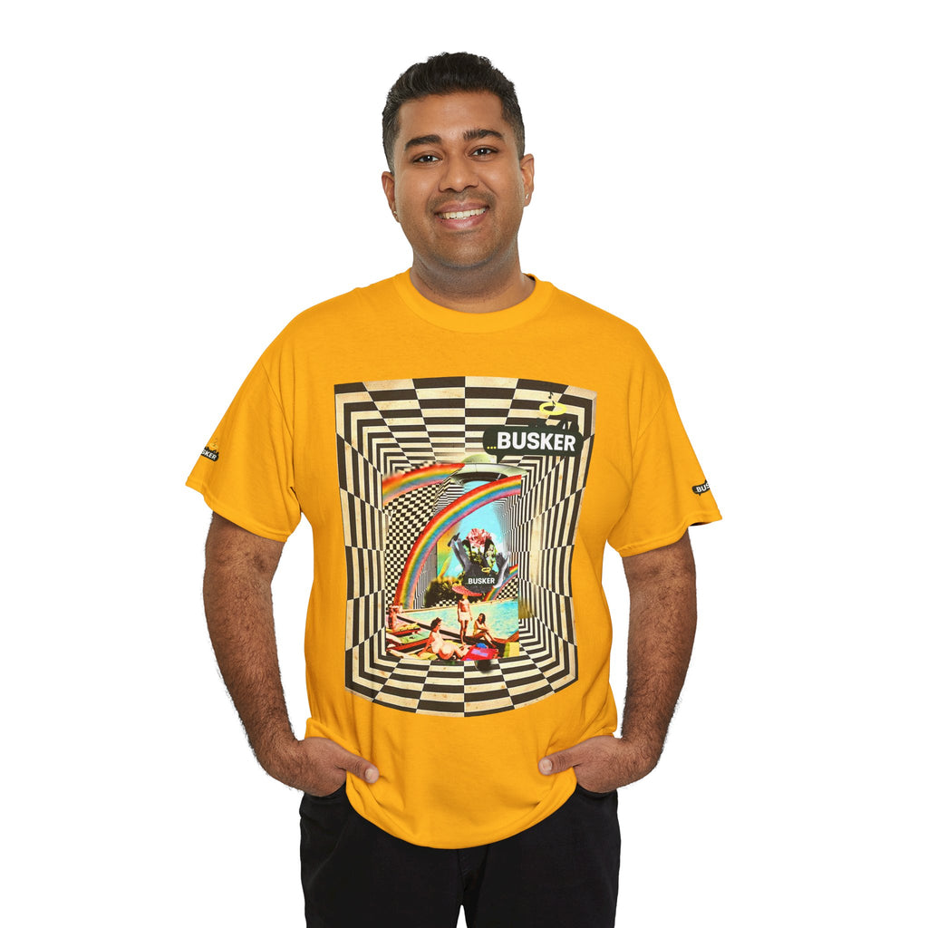 Retro Busker Graphic Tee - Unisex Heavy Cotton