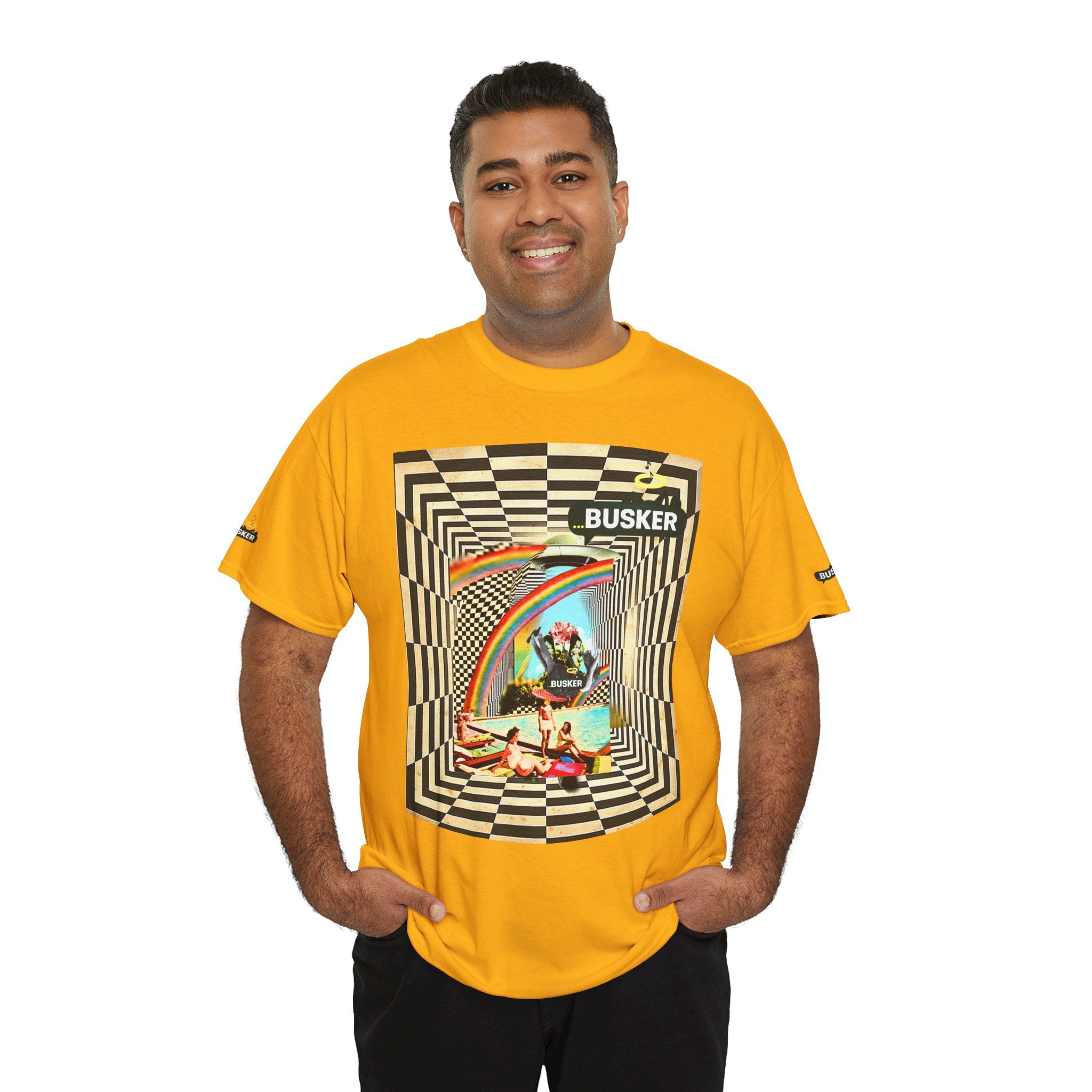 Retro Busker Graphic Tee - Unisex Heavy Cotton