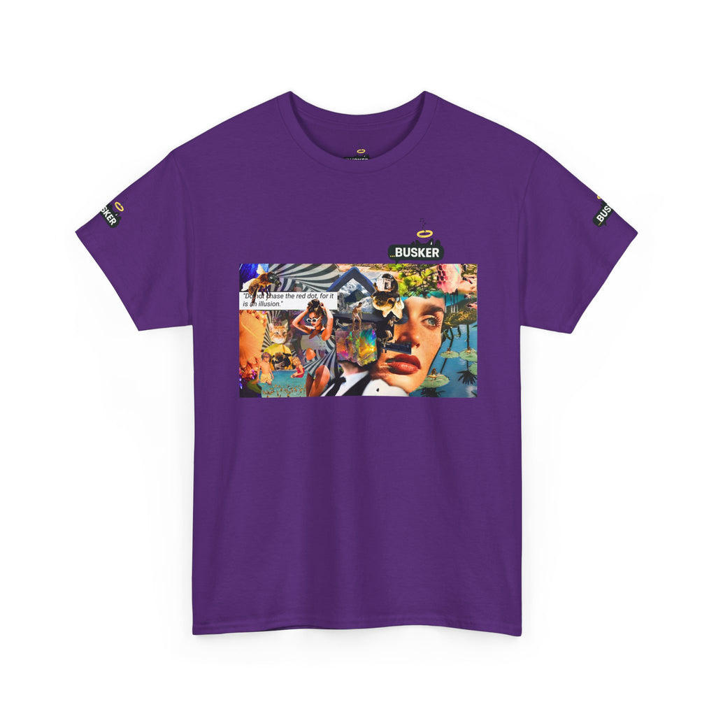 Artistic Unisex Heavy Cotton Tee - Vibrant Busker Design