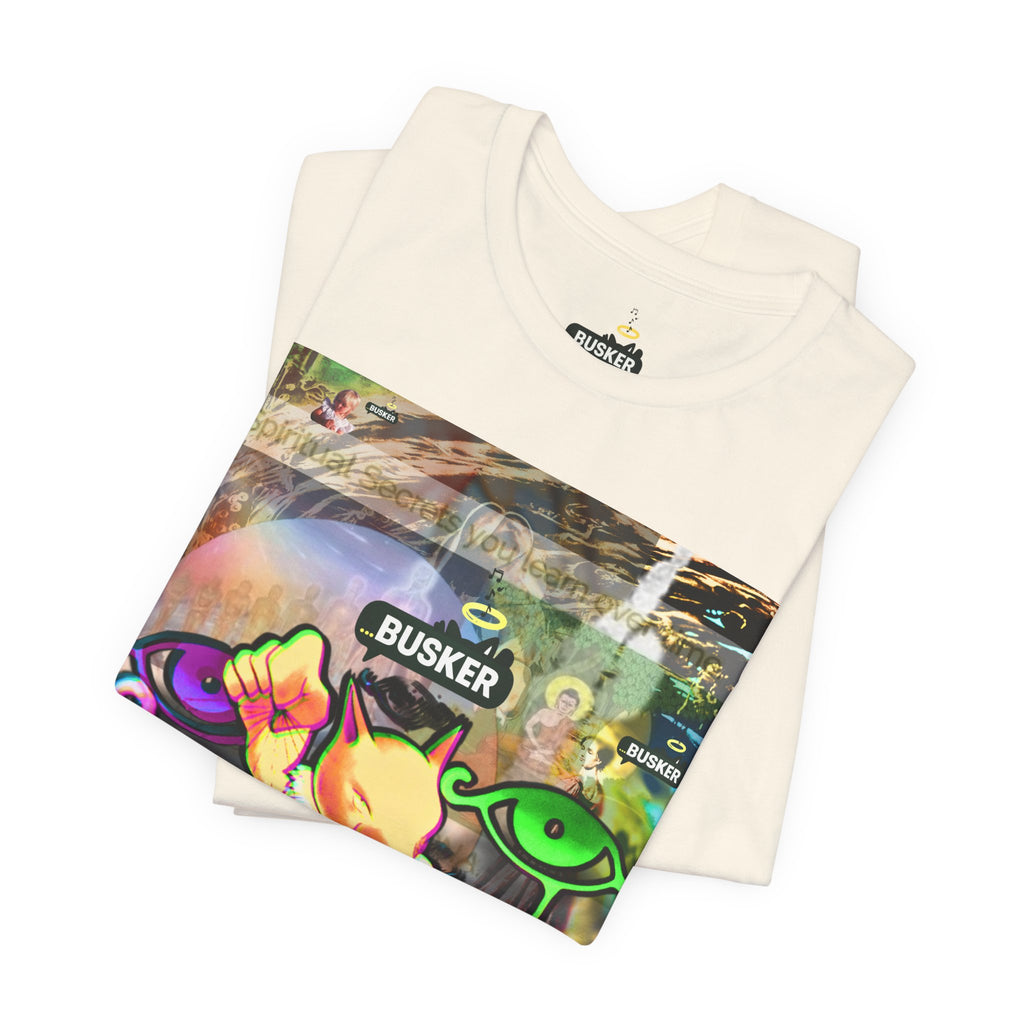 Vibrant Busker Art Tee for Creative Souls