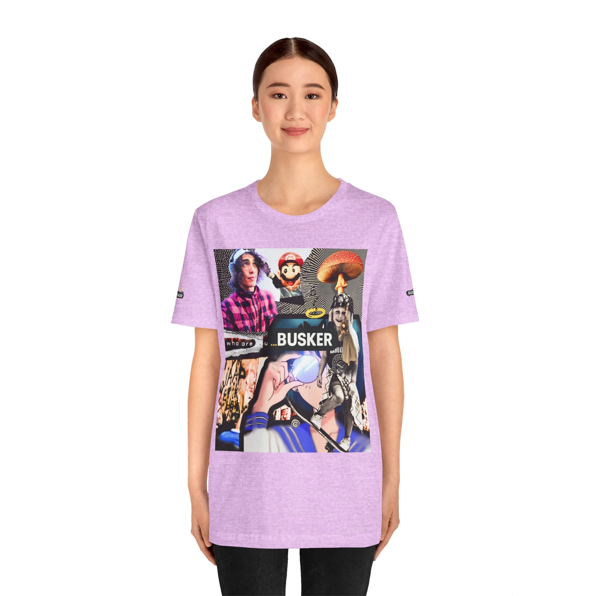 Busker Vibe Unisex Tee - Music & Art Collage Design
