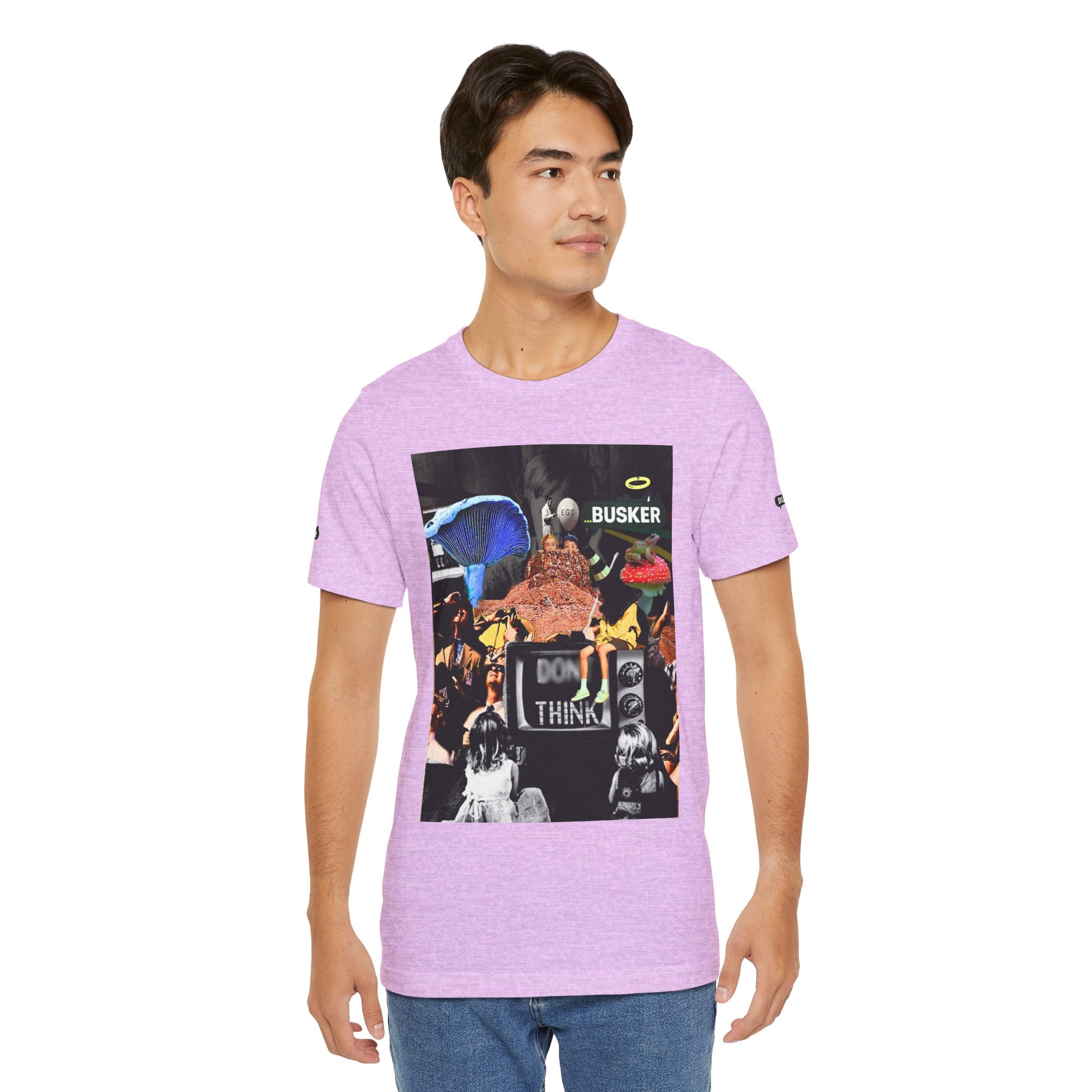 Creative Unisex Graphic Tee - 'I Don't Think' Busker Design