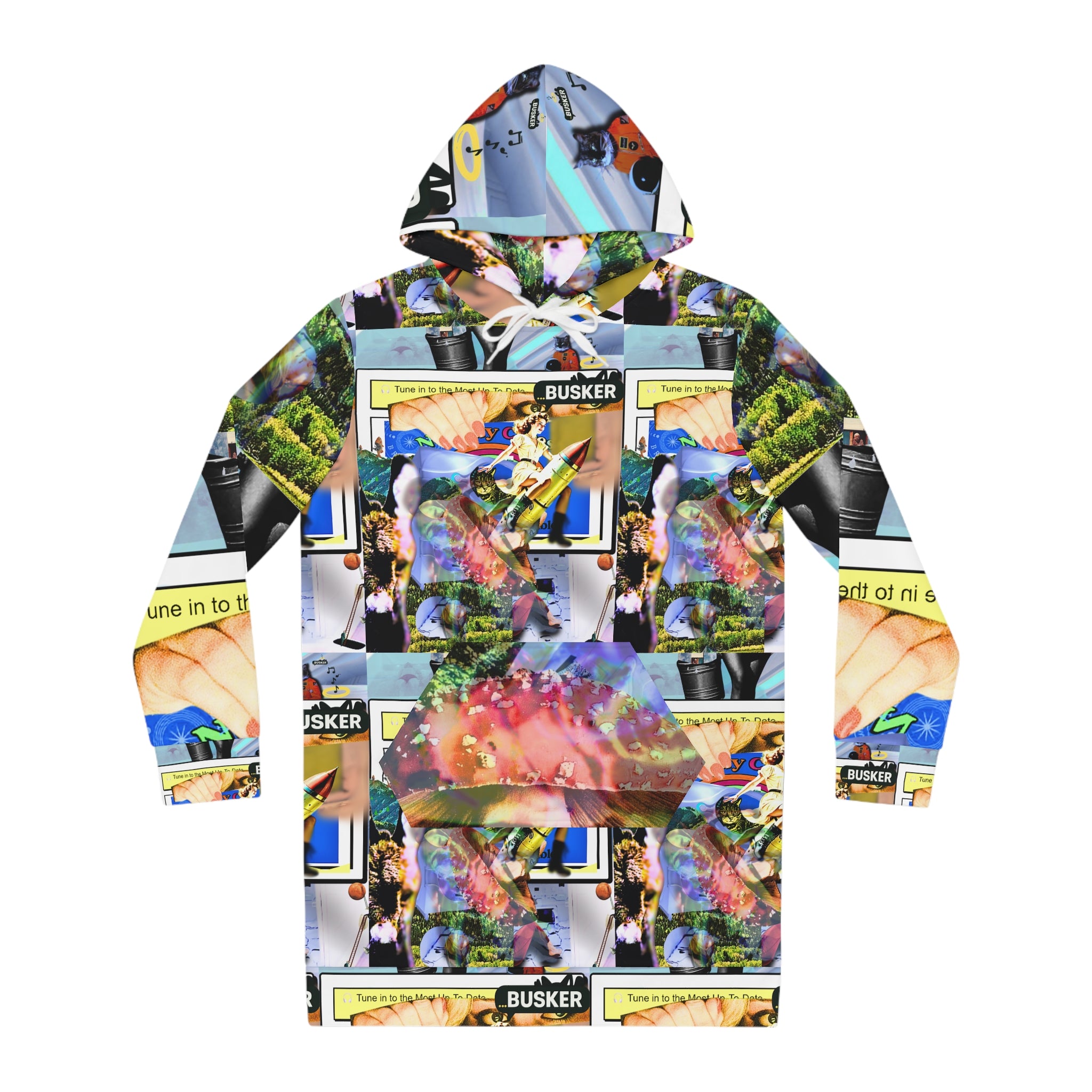 Colorful Women's Hoodie Dress with Graphic Print - Perfect for Fun Outings