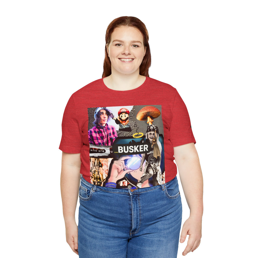 Busker Vibe Unisex Tee - Music & Art Collage Design