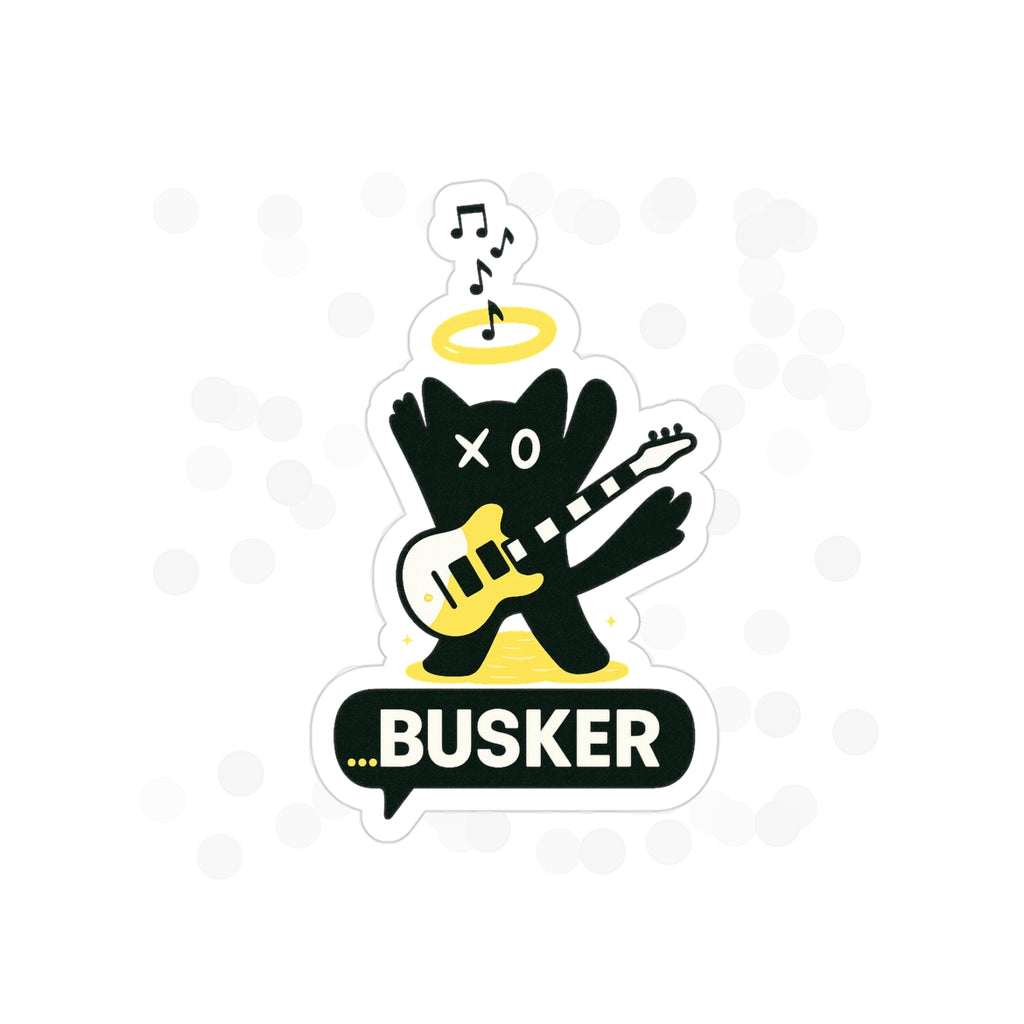 Busker Die-Cut Transparent Outdoor Sticker - Perfect for Decor, Gifts, Festivals, Musicians, and Car Enthusiasts