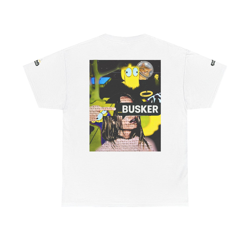 Artistic Unisex Heavy Cotton Tee - 'BUSKER' Graphic Design