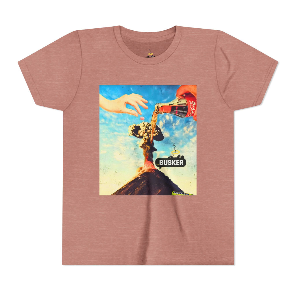 Busker Youth Short Sleeve Tee, Fun Summer Tee, Music Lover Gift, Kids Graphic T-Shirt, Festival Outfit, Creative Gift Idea