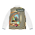 Men's Abstract Art Puffer Jacket - Colorful AOP Design