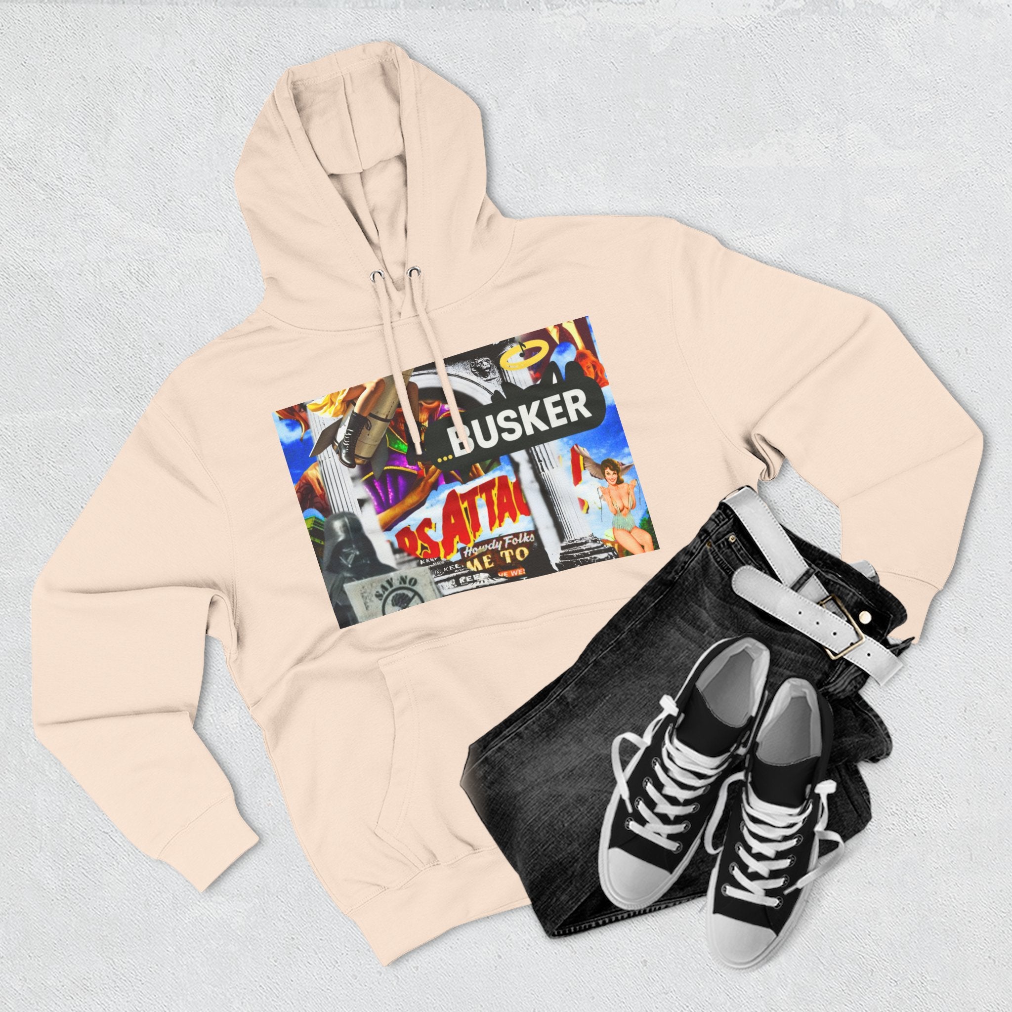 Vintage-Inspired Busker Fleece Hoodie
