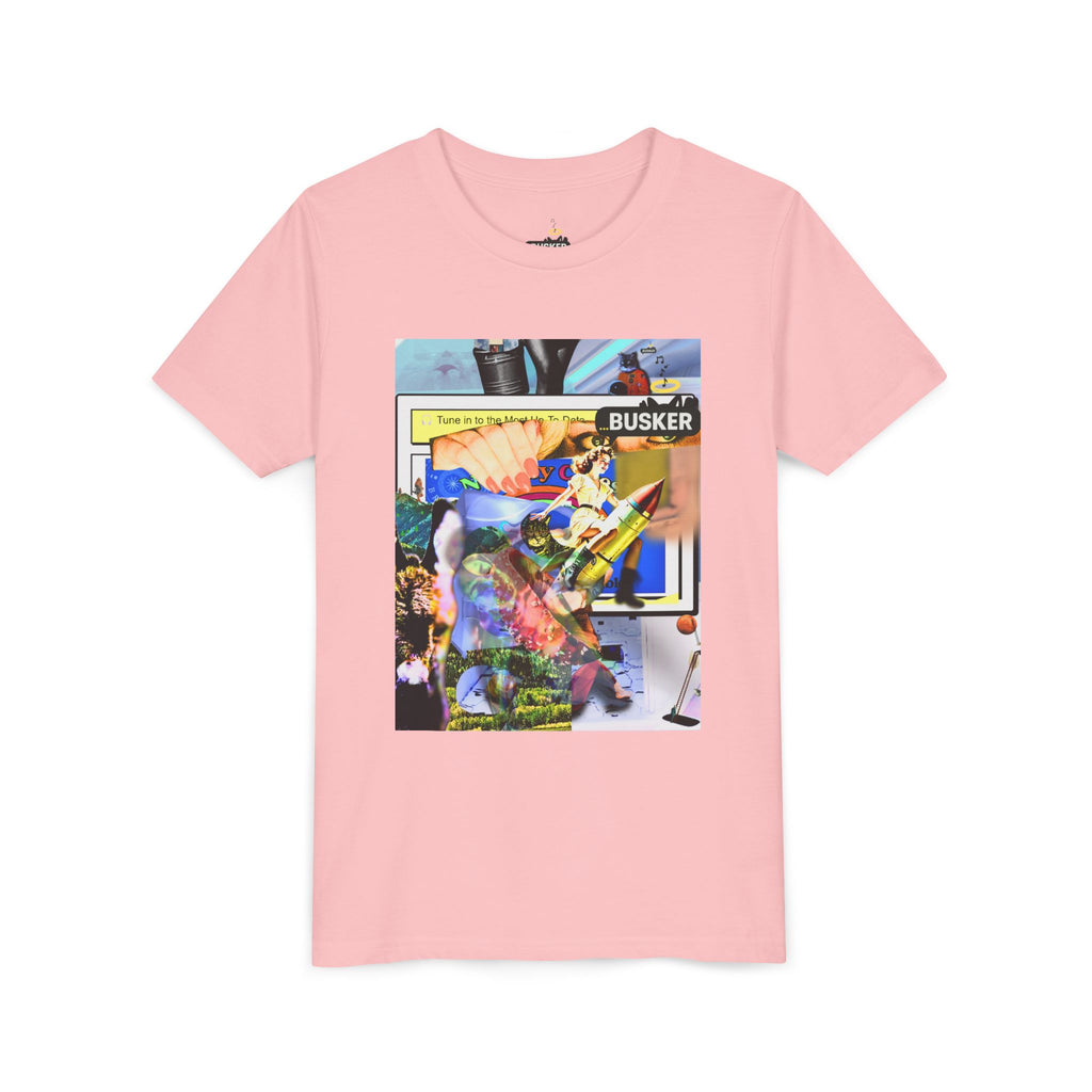Colorful Youth Short Sleeve Tee - "Busker" Graphic Art Top
