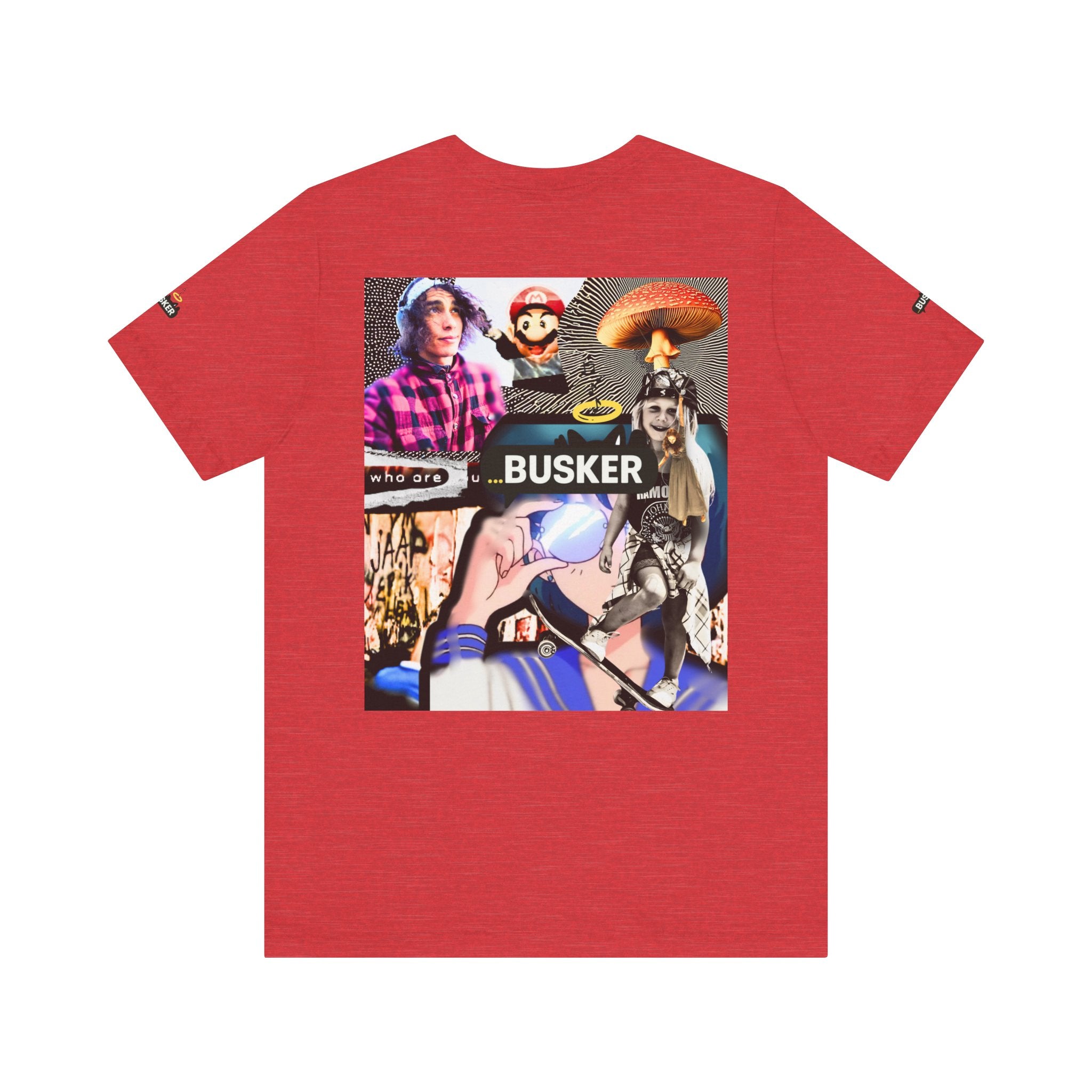 Busker Vibe Unisex Tee - Music & Art Collage Design